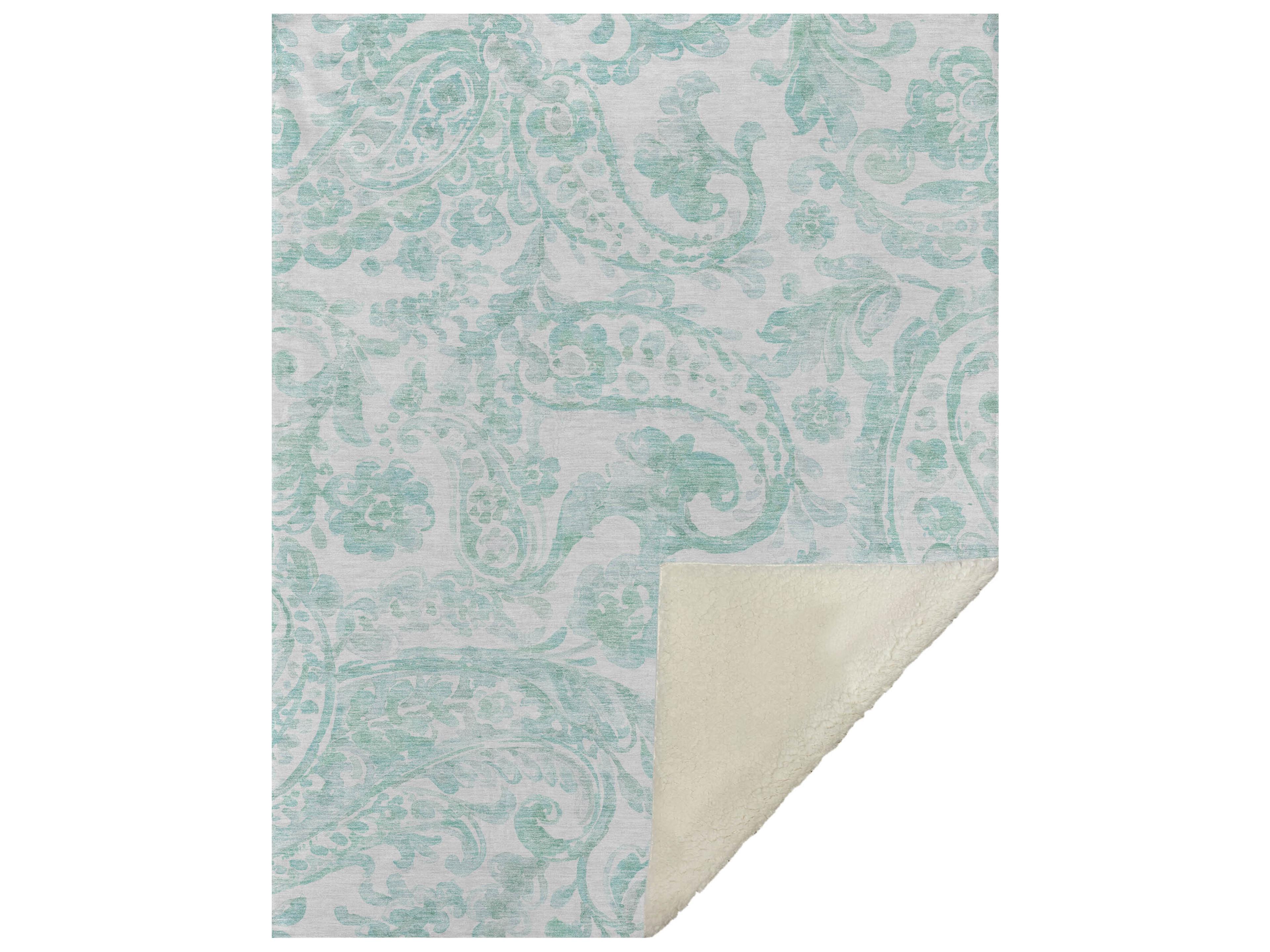 Dalyn Sherpa Teal Polyester Throw