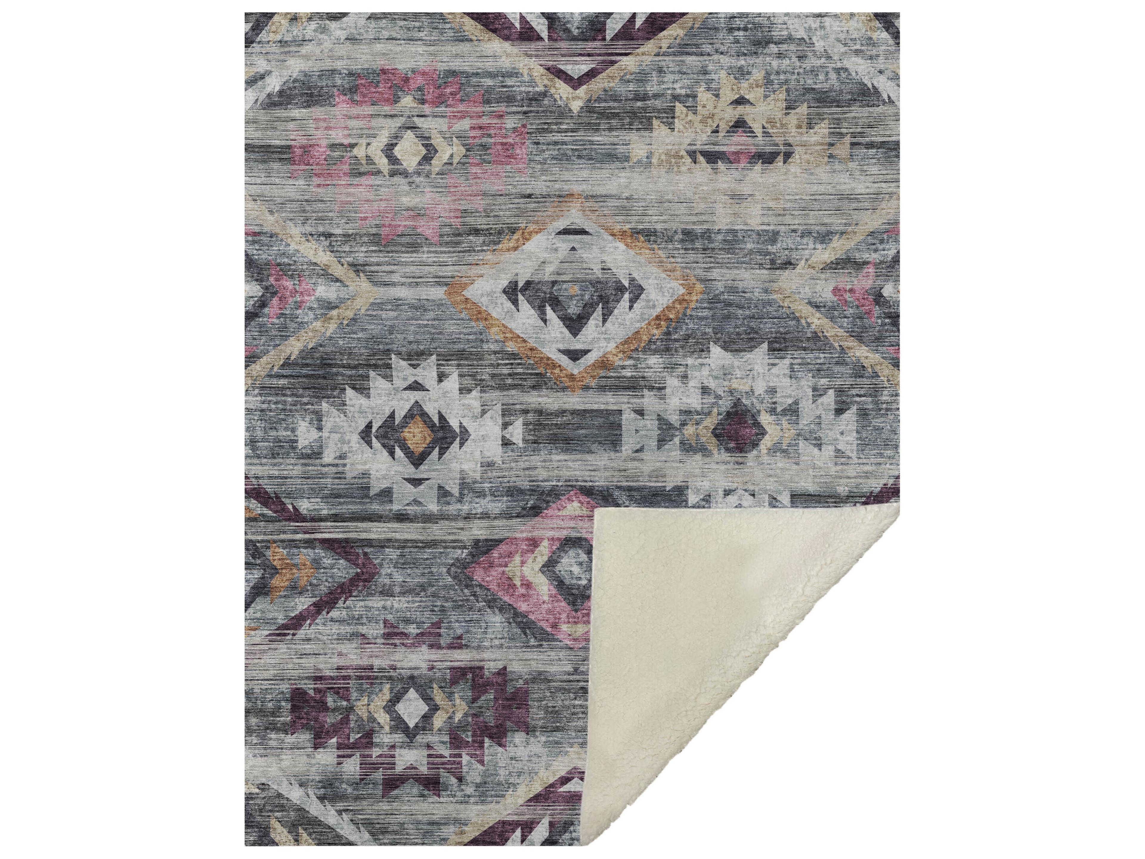 Dalyn Sherpa Gray Polyester Throw