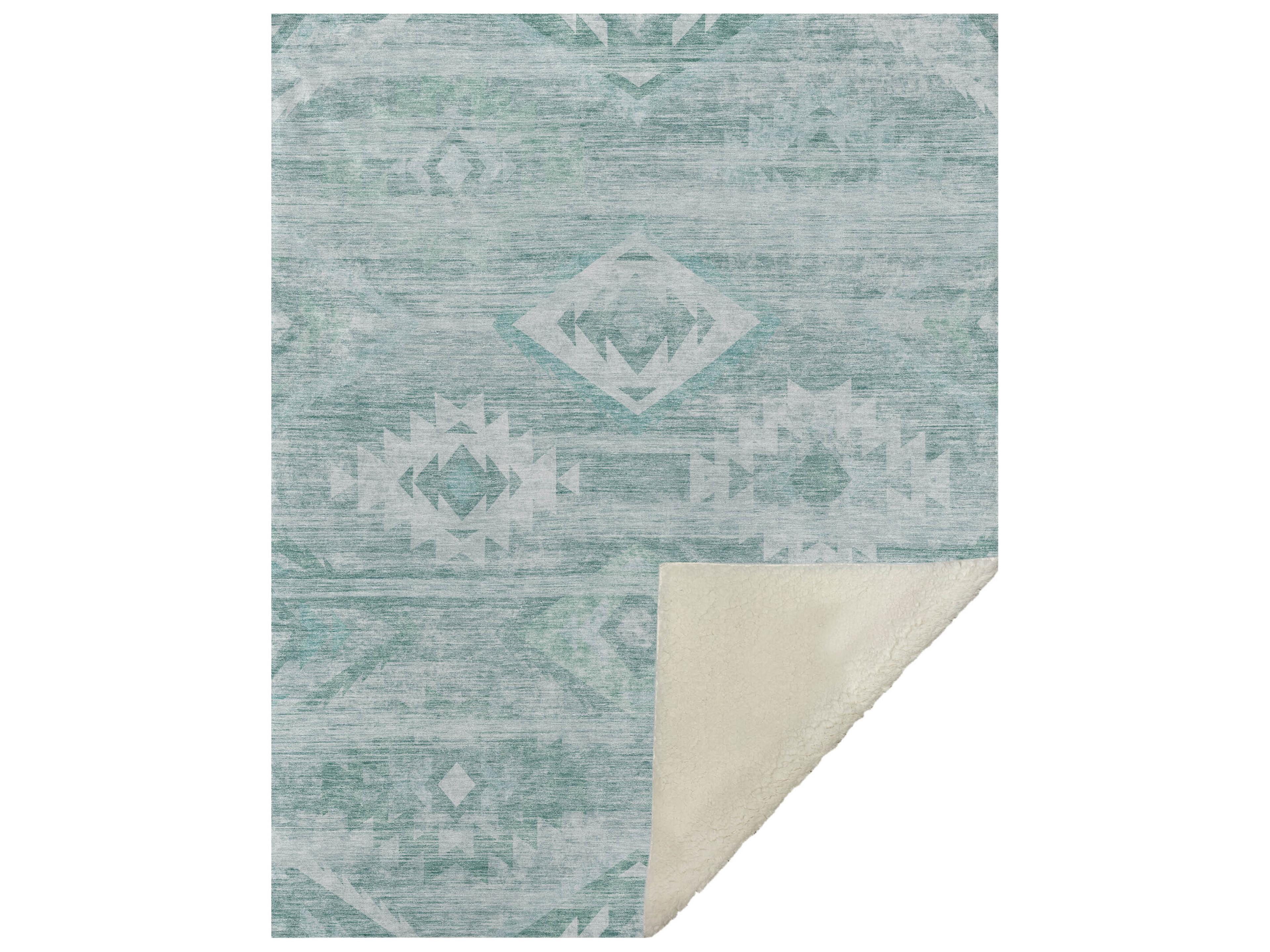 Dalyn Sherpa Teal Polyester Throw