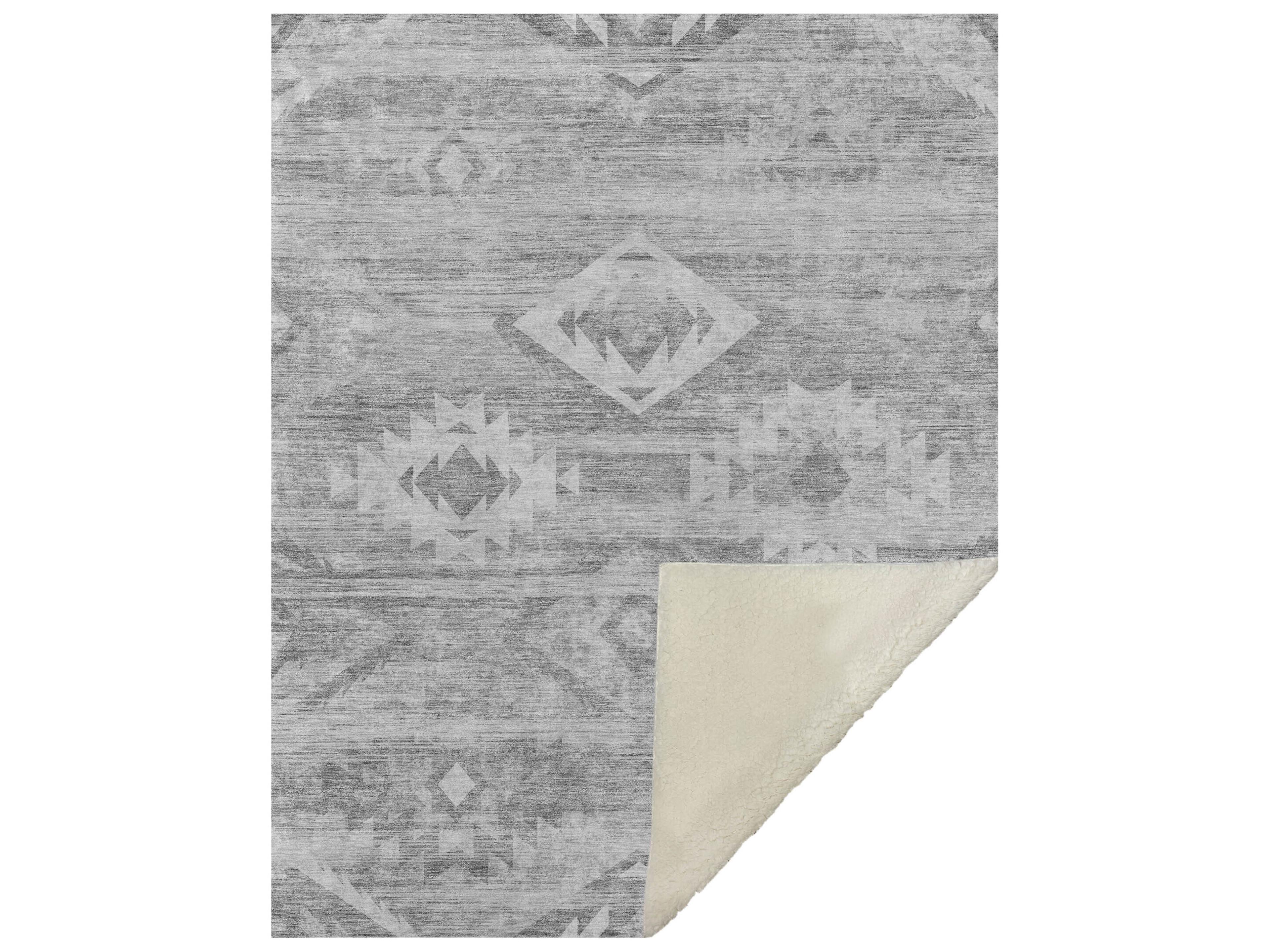 Dalyn Sherpa Gray Polyester Throw