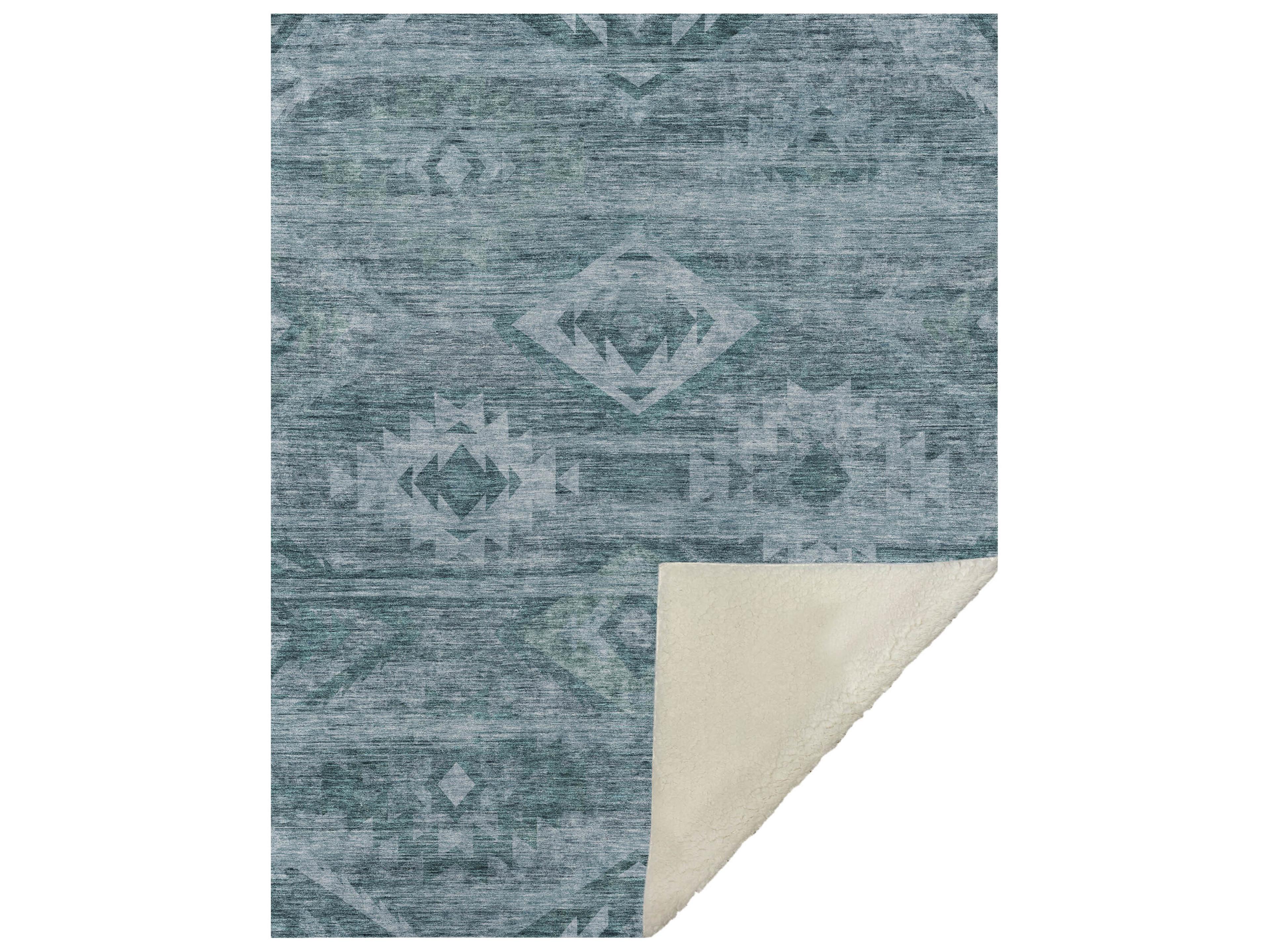 Dalyn Sherpa Teal Polyester Throw