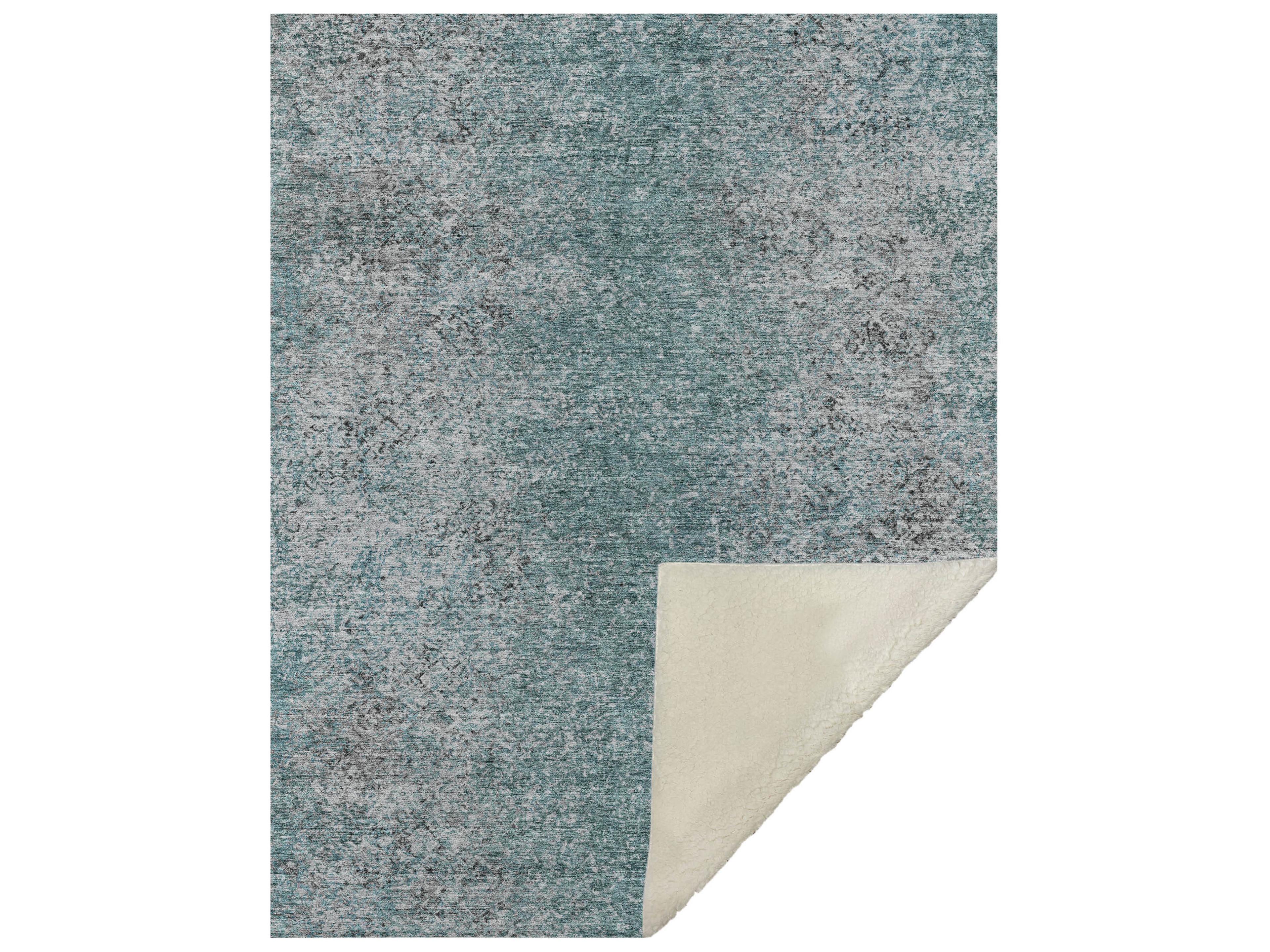 Dalyn Sherpa Teal Polyester Throw