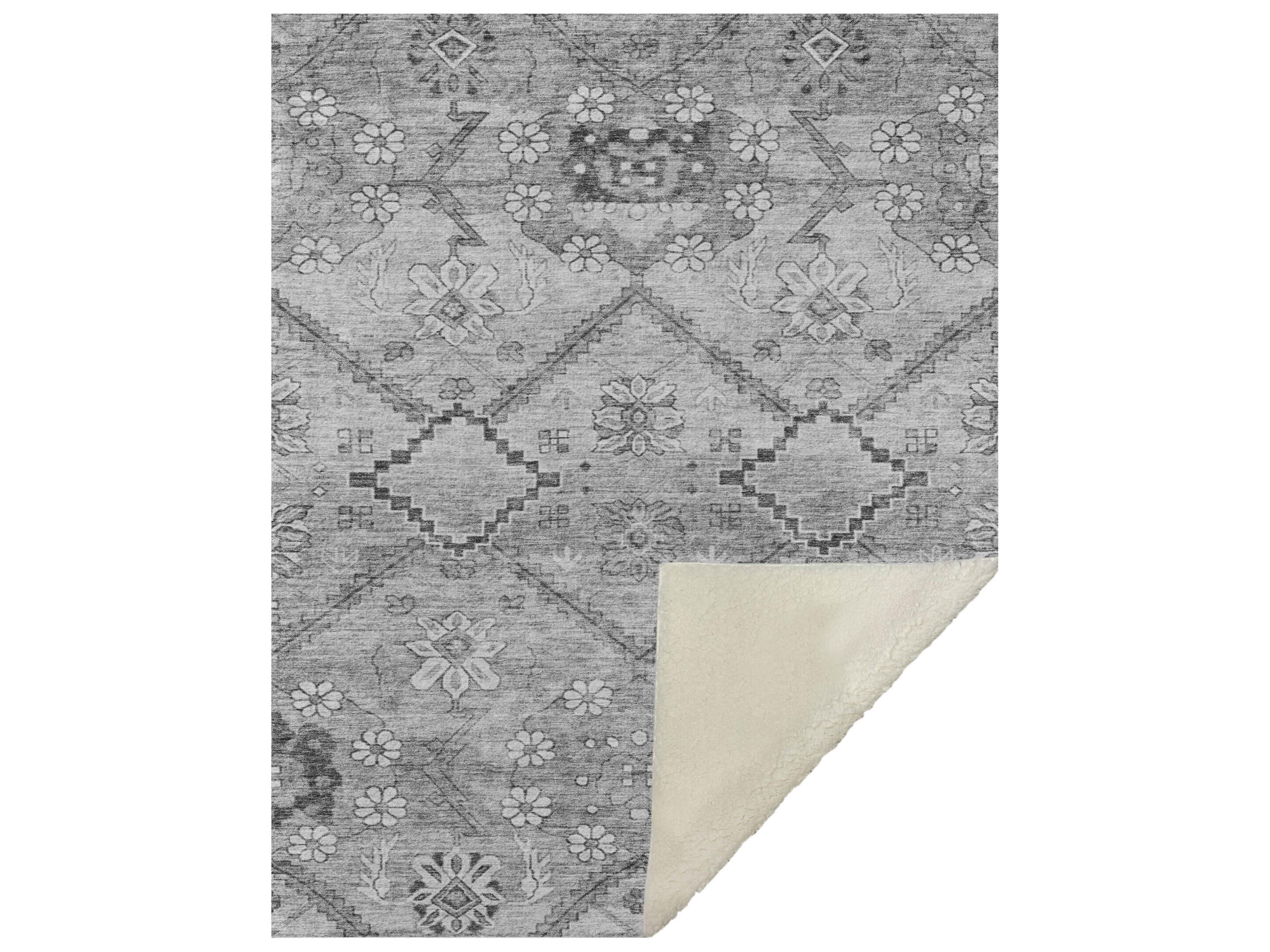 Dalyn Sherpa Gray Polyester Throw