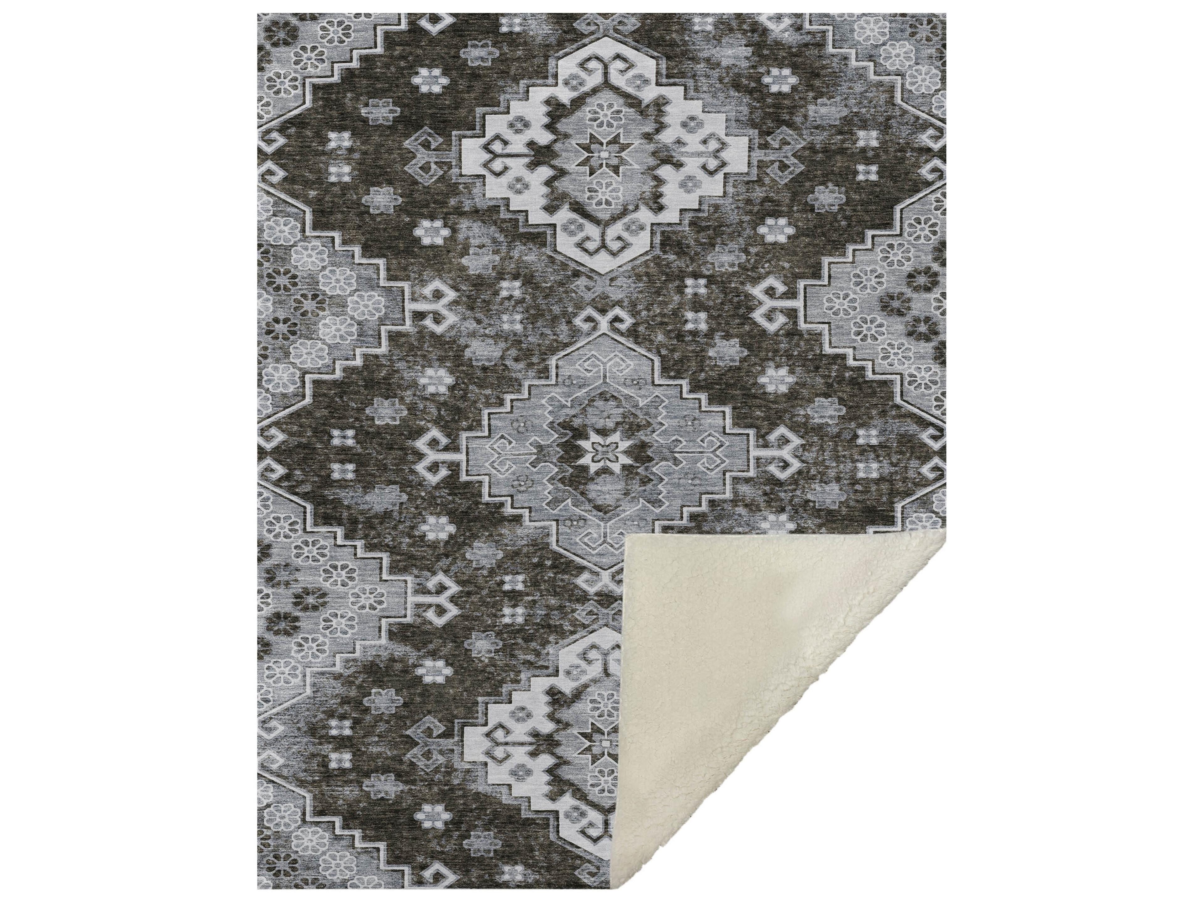 Dalyn Sherpa Brown Polyester Throw