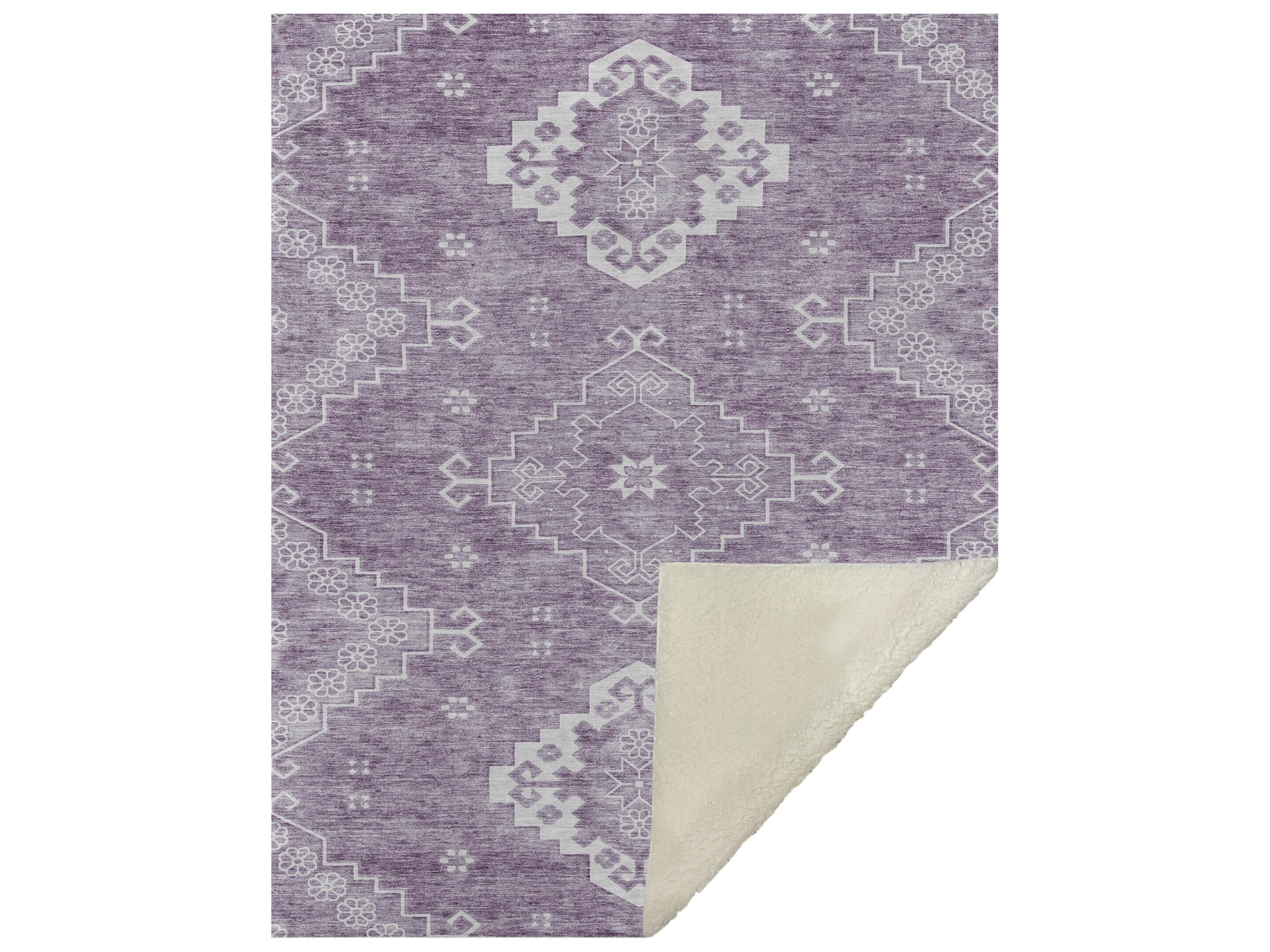 Dalyn Sherpa Purple Polyester Throw