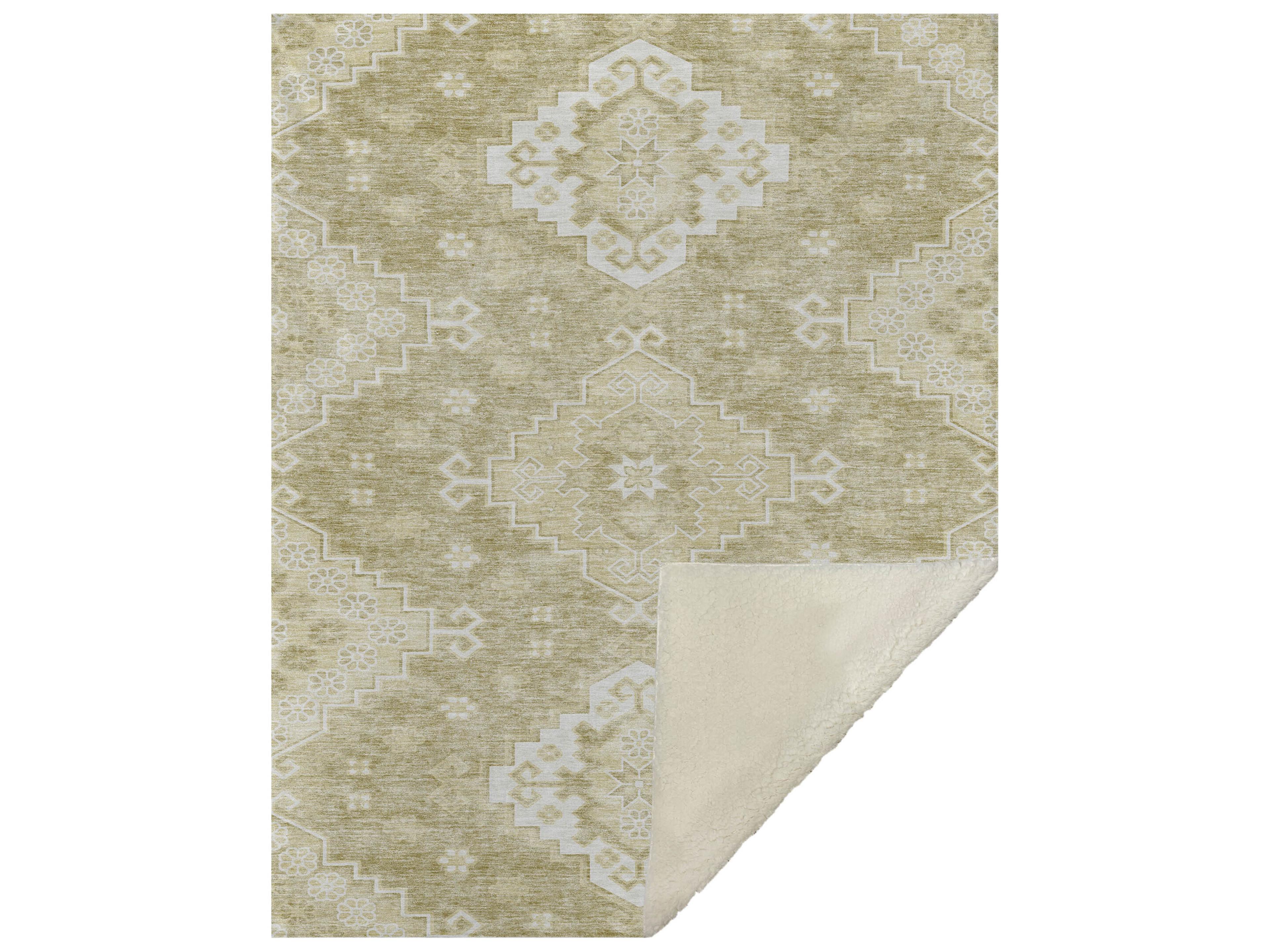 Dalyn Sherpa Gold Polyester Throw