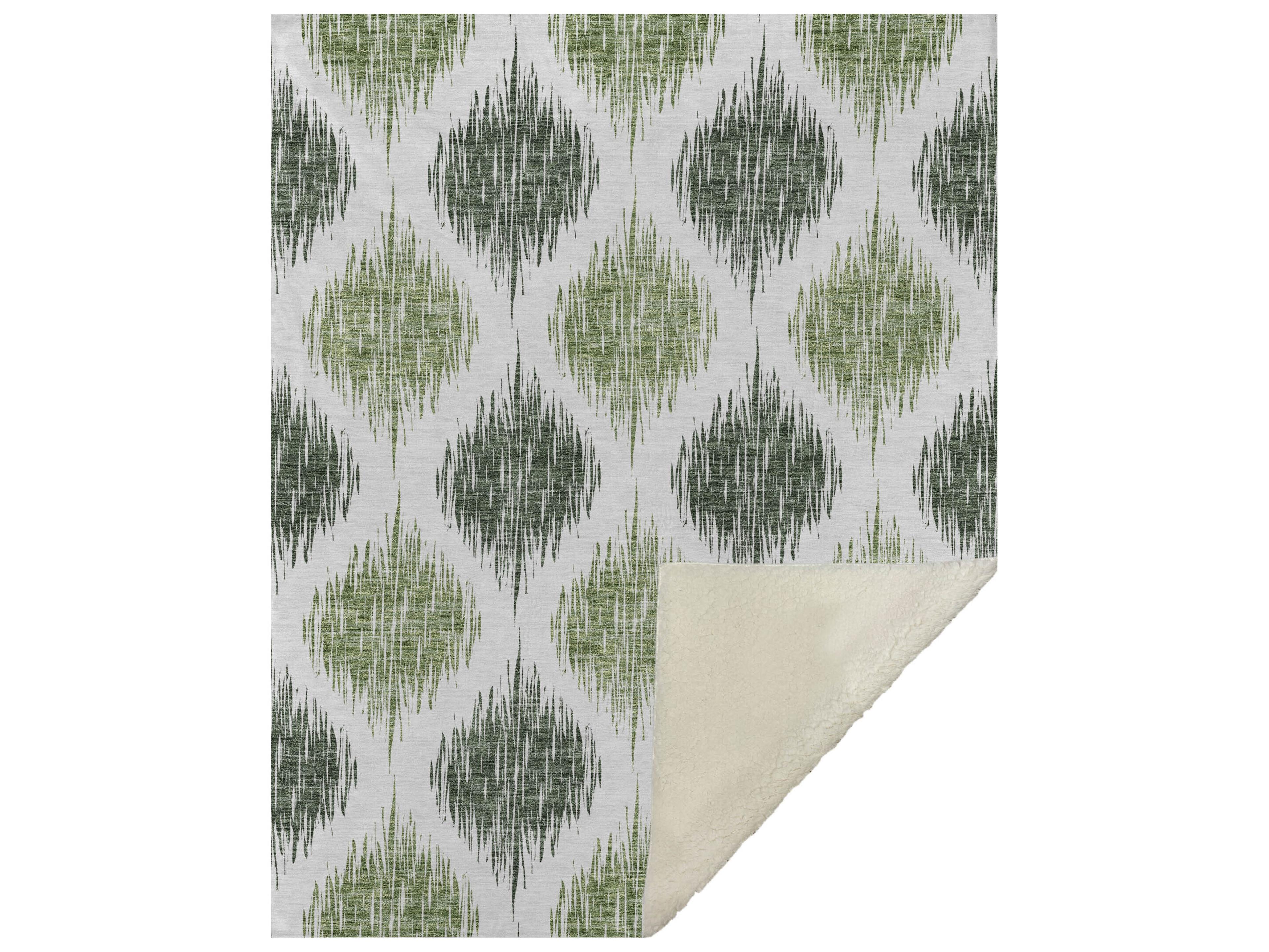 Dalyn Sherpa Green Polyester Throw