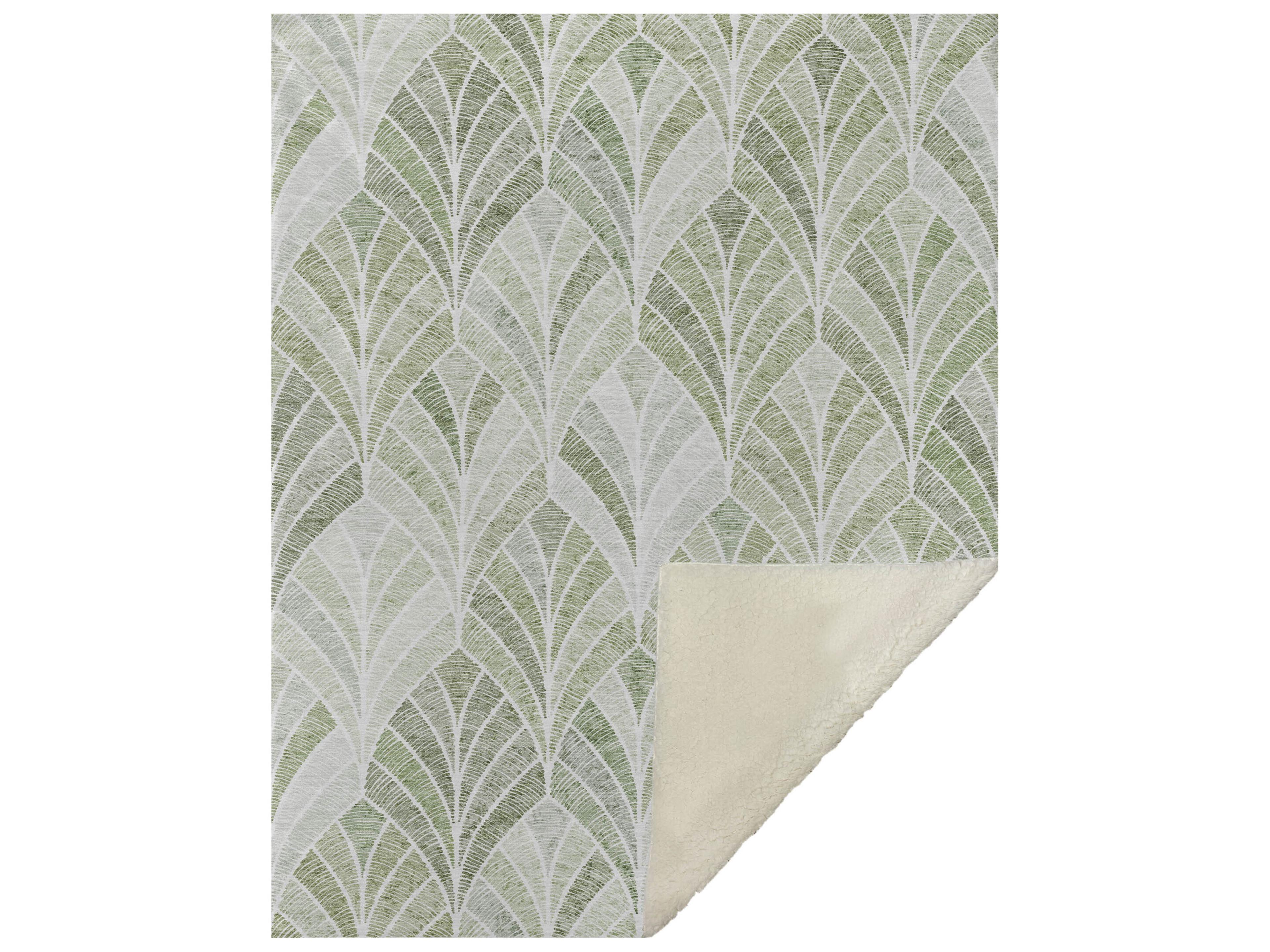 Dalyn Sherpa Green Polyester Throw