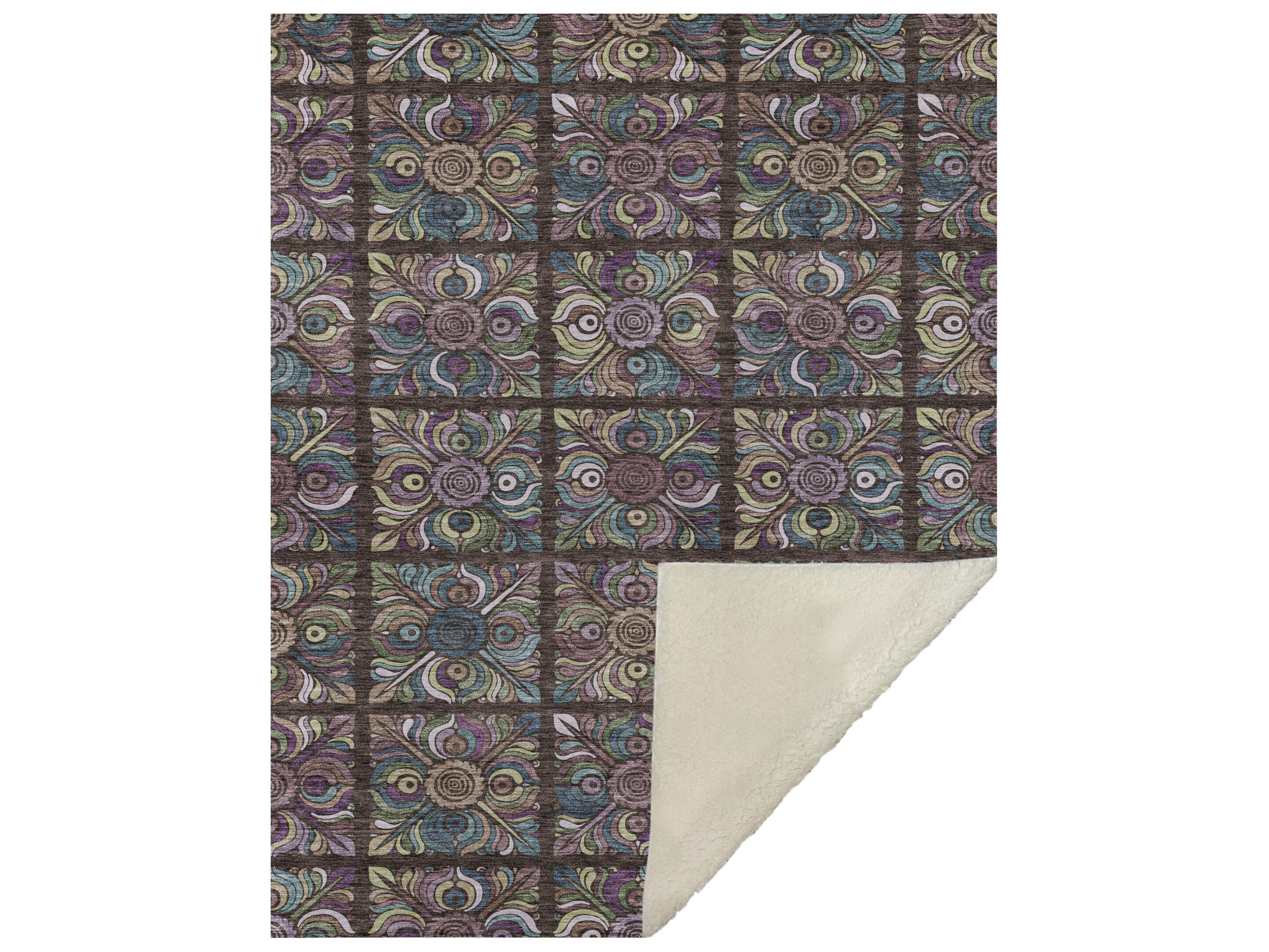 Dalyn Sherpa Brown Polyester Throw