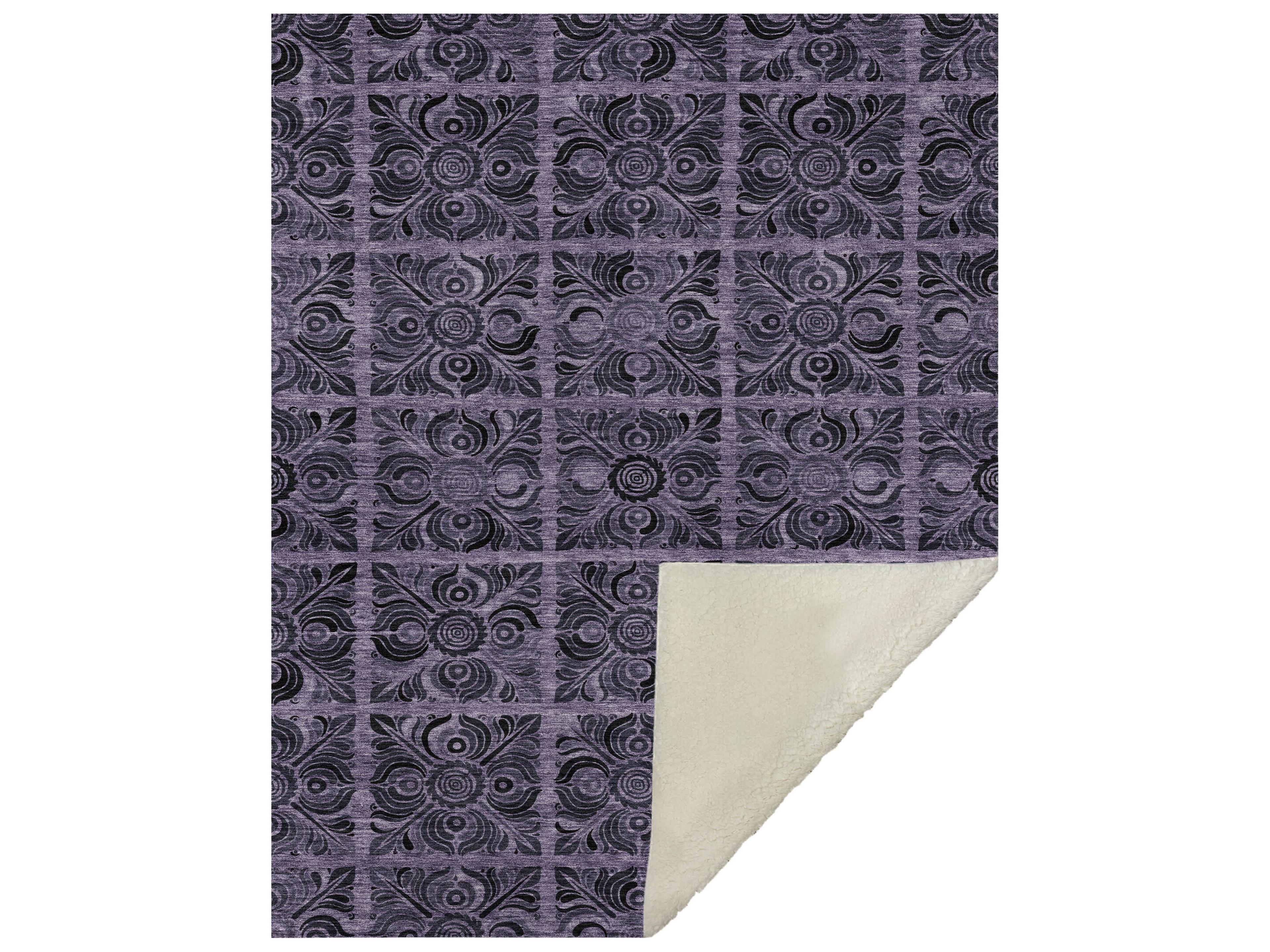 Dalyn Sherpa Purple Polyester Throw