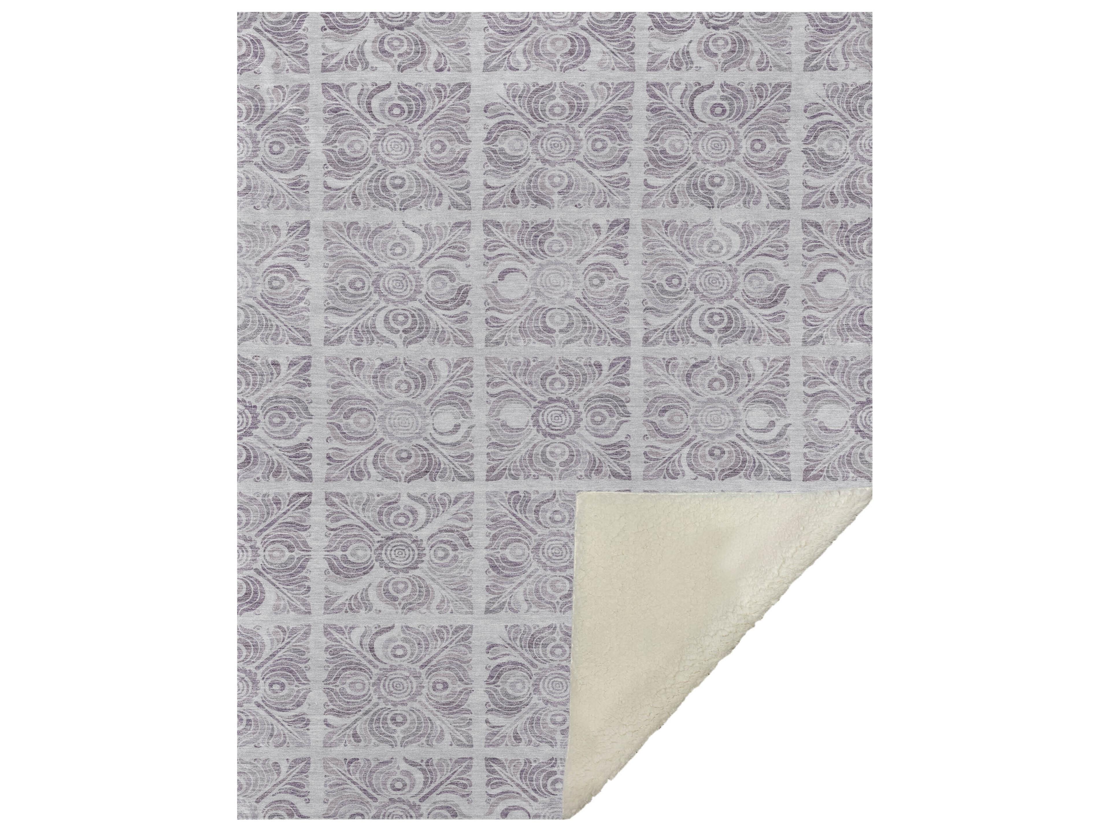 Dalyn Sherpa Purple Polyester Throw