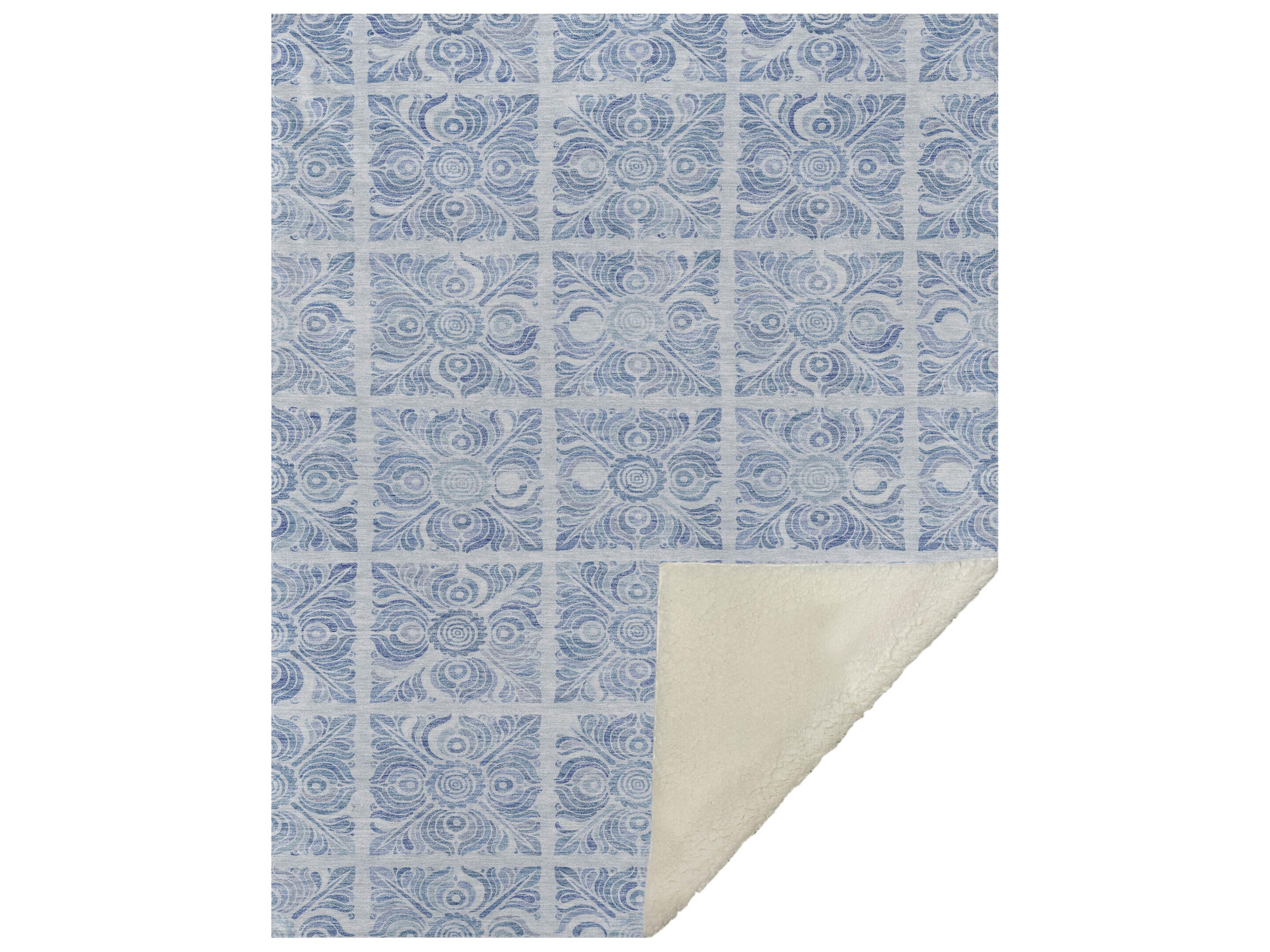 Dalyn Sherpa Blue Polyester Throw