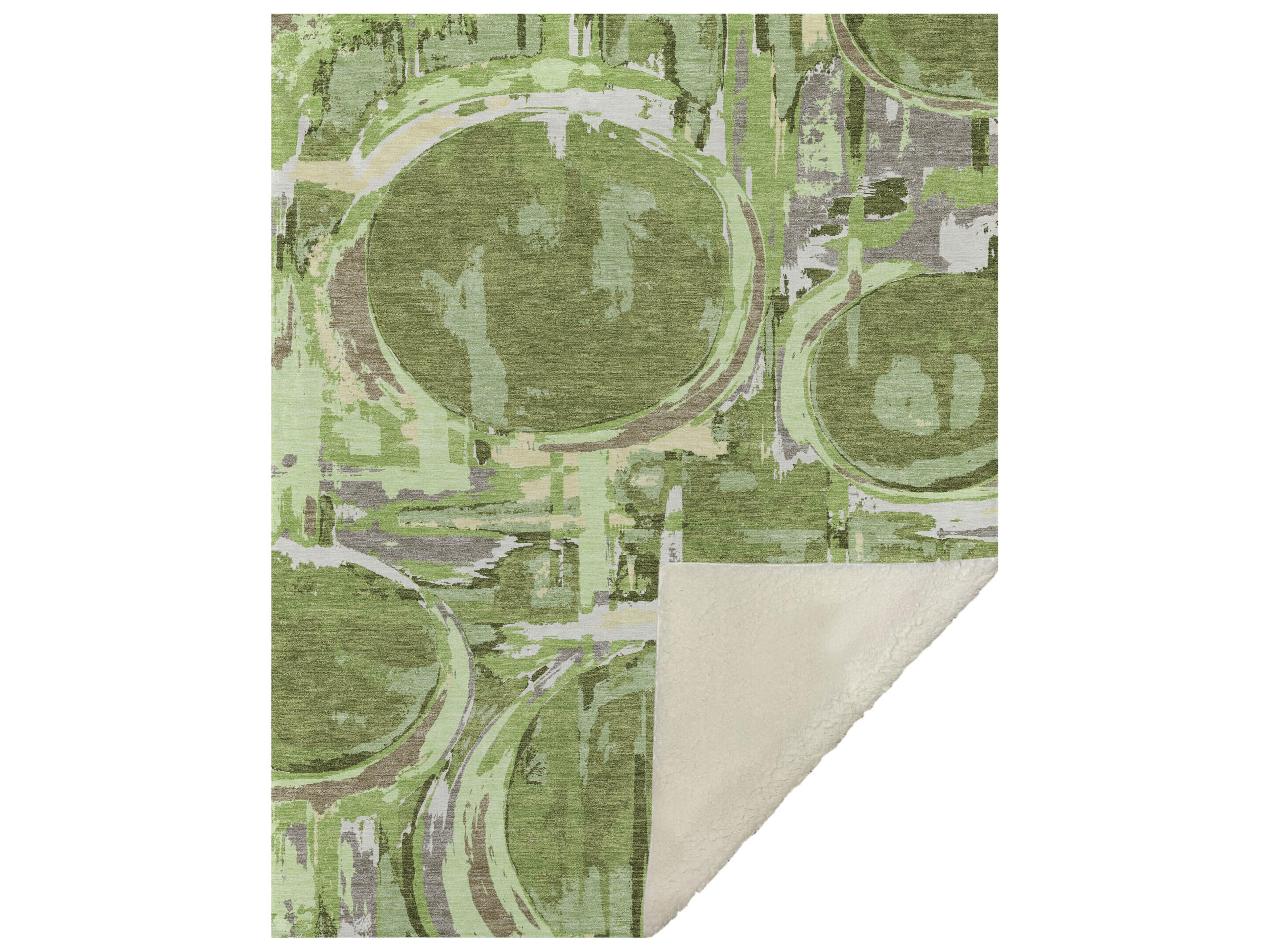 Dalyn Sherpa Green Polyester Throw