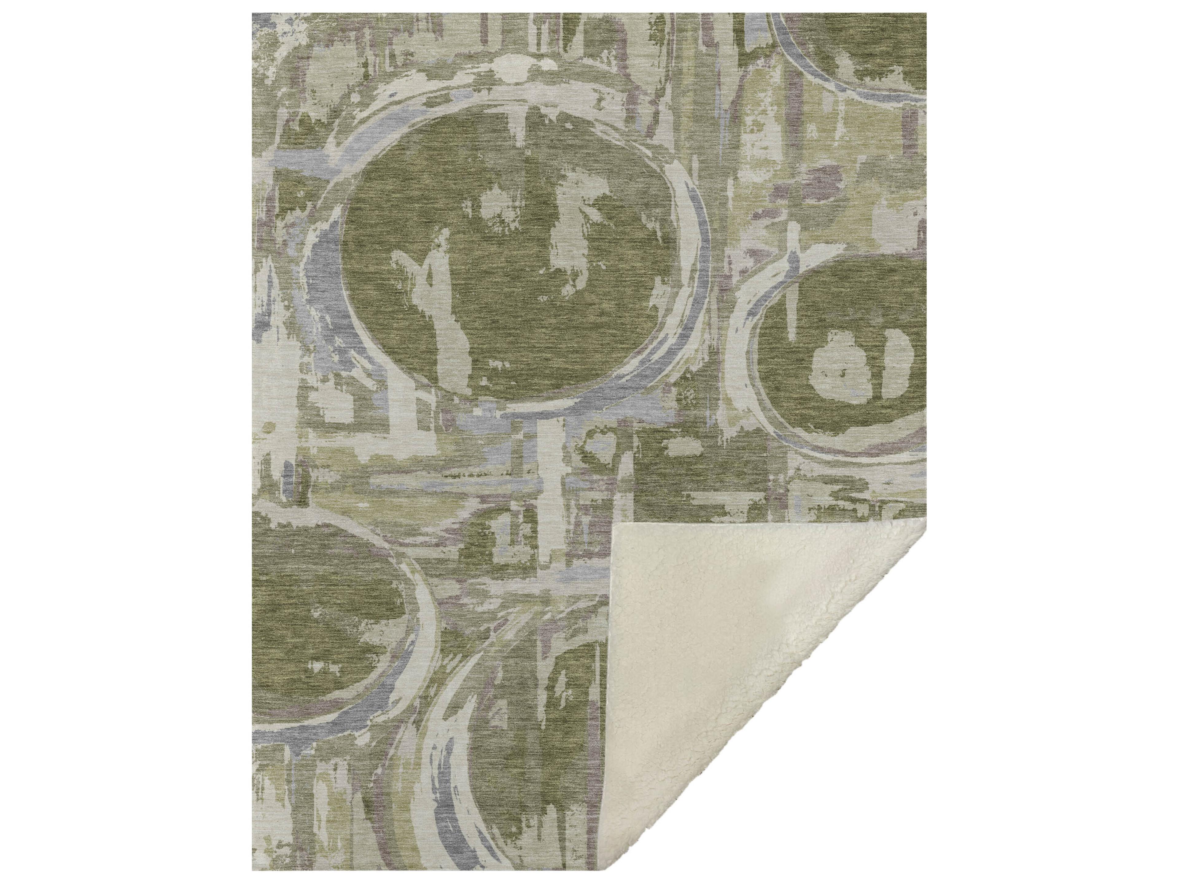 Dalyn Sherpa Green Polyester Throw