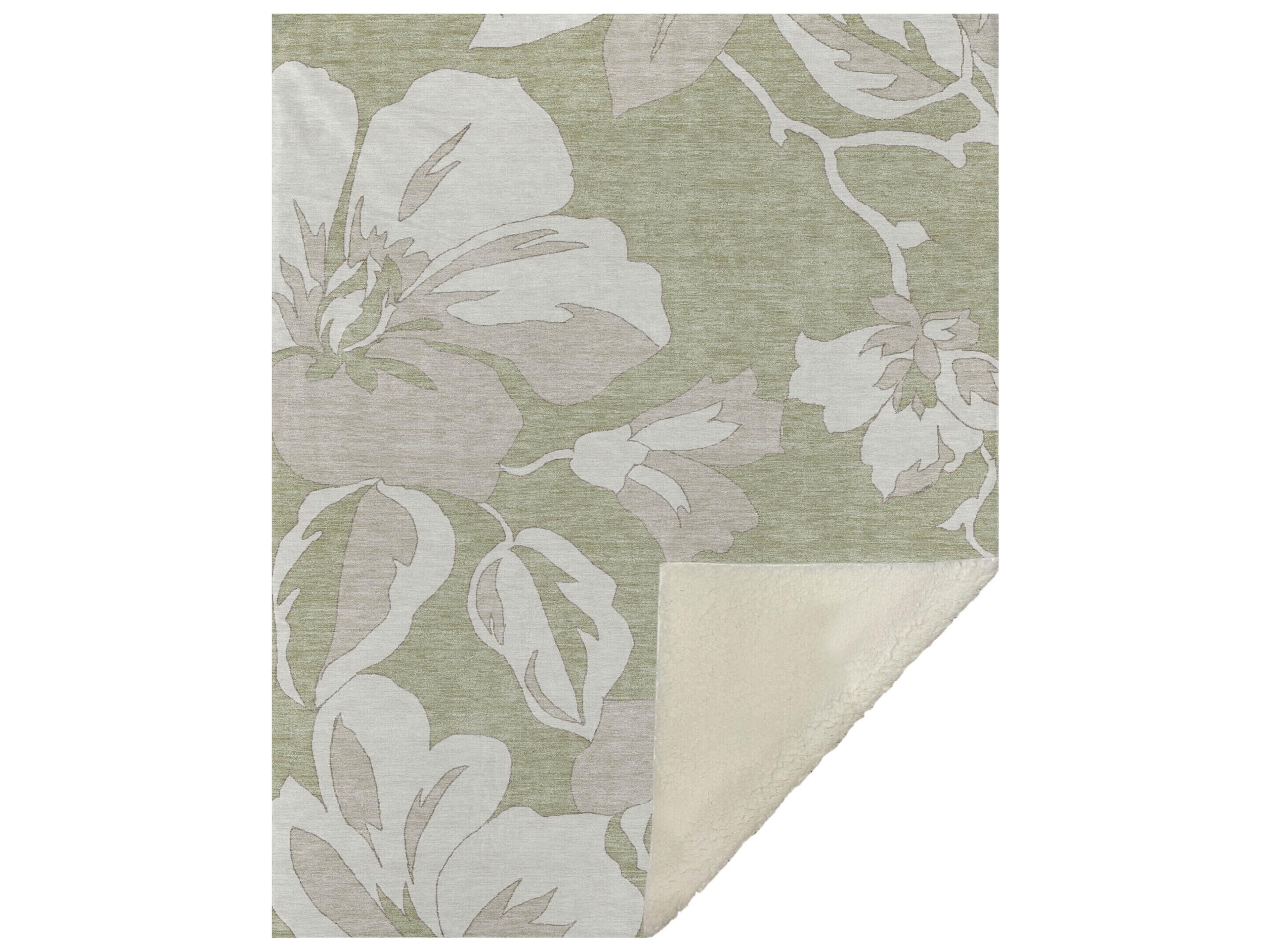 Dalyn Sherpa Green Polyester Throw