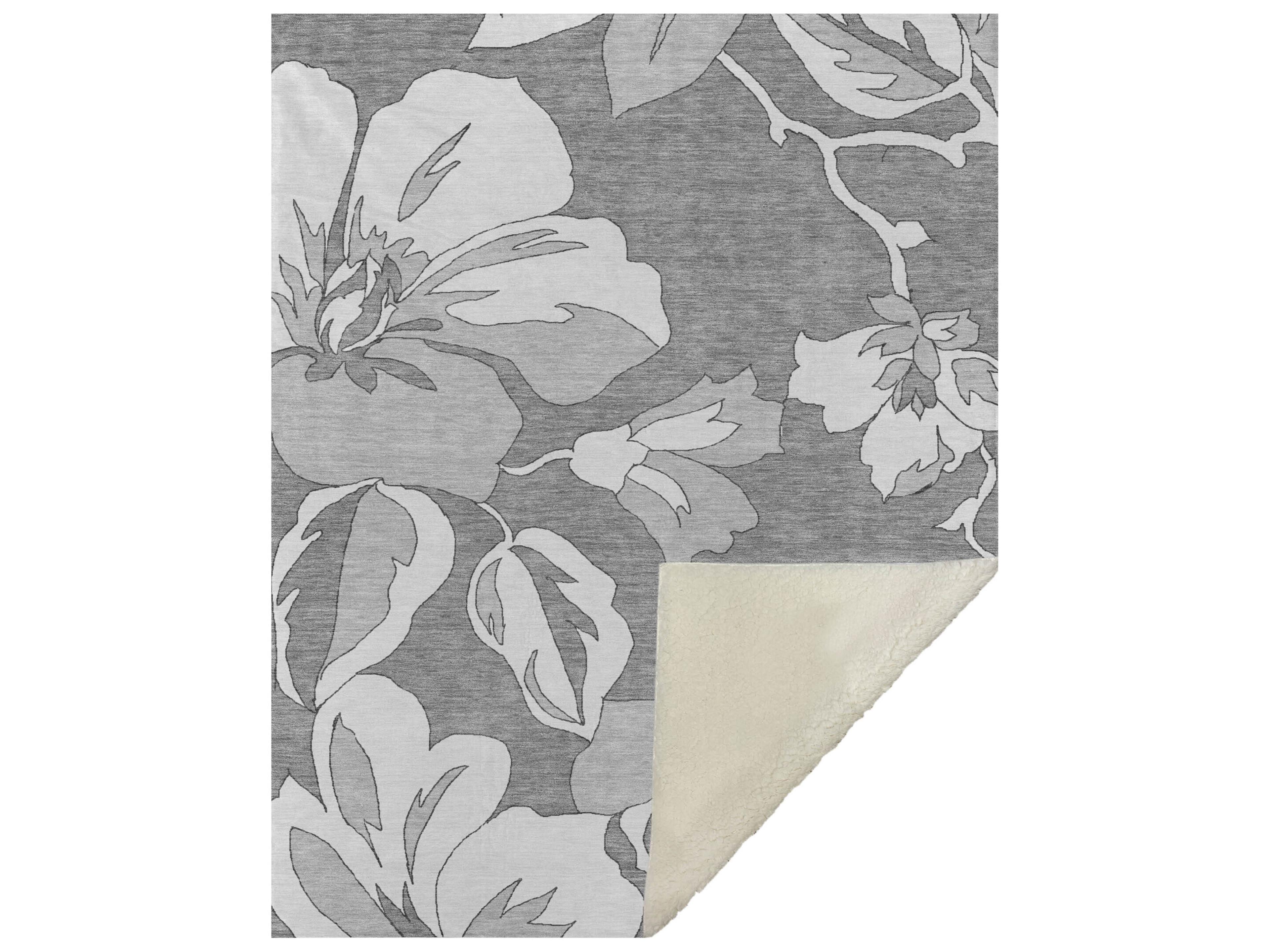 Dalyn Sherpa Gray Polyester Throw