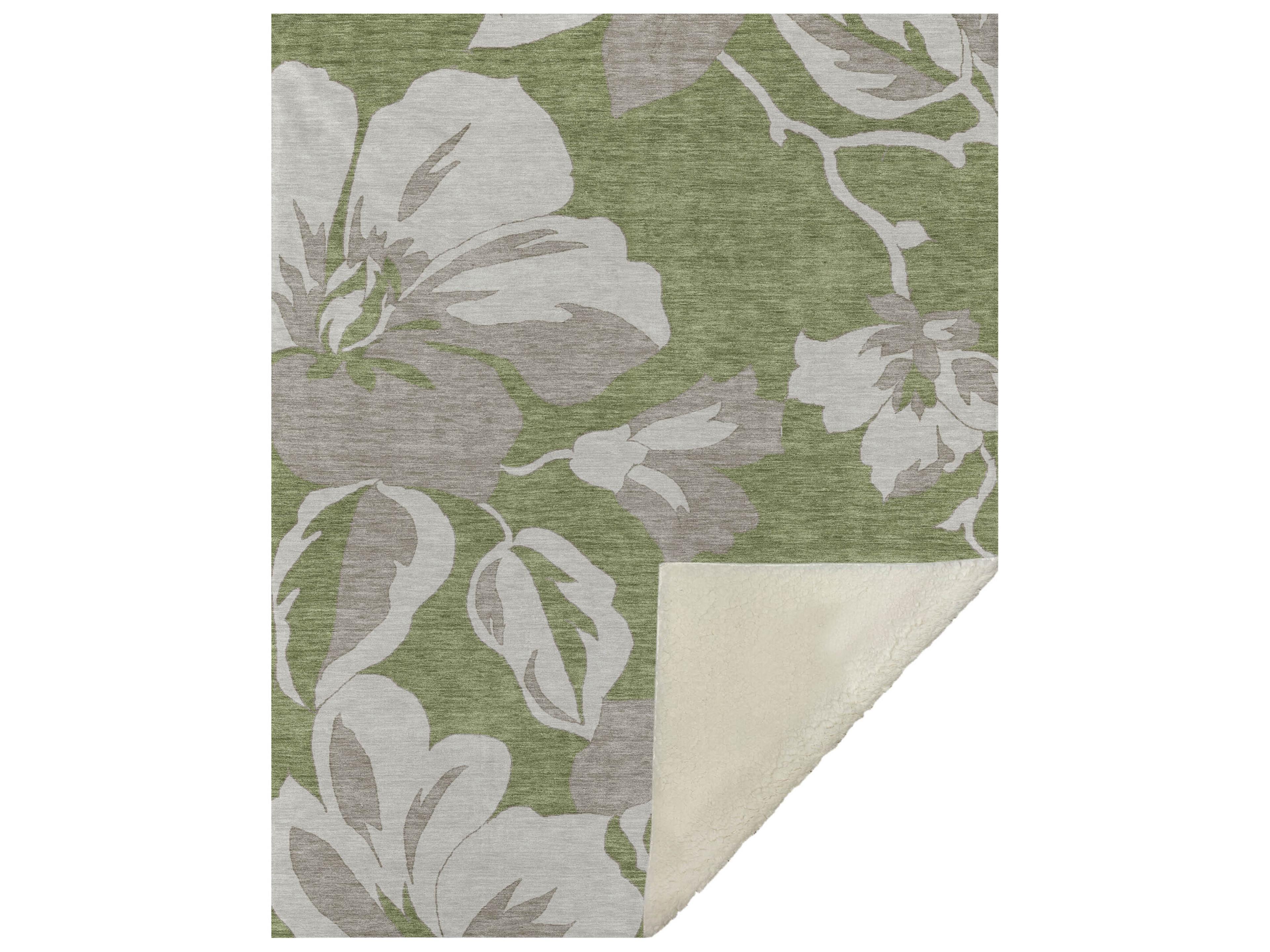 Dalyn Sherpa Green Polyester Throw