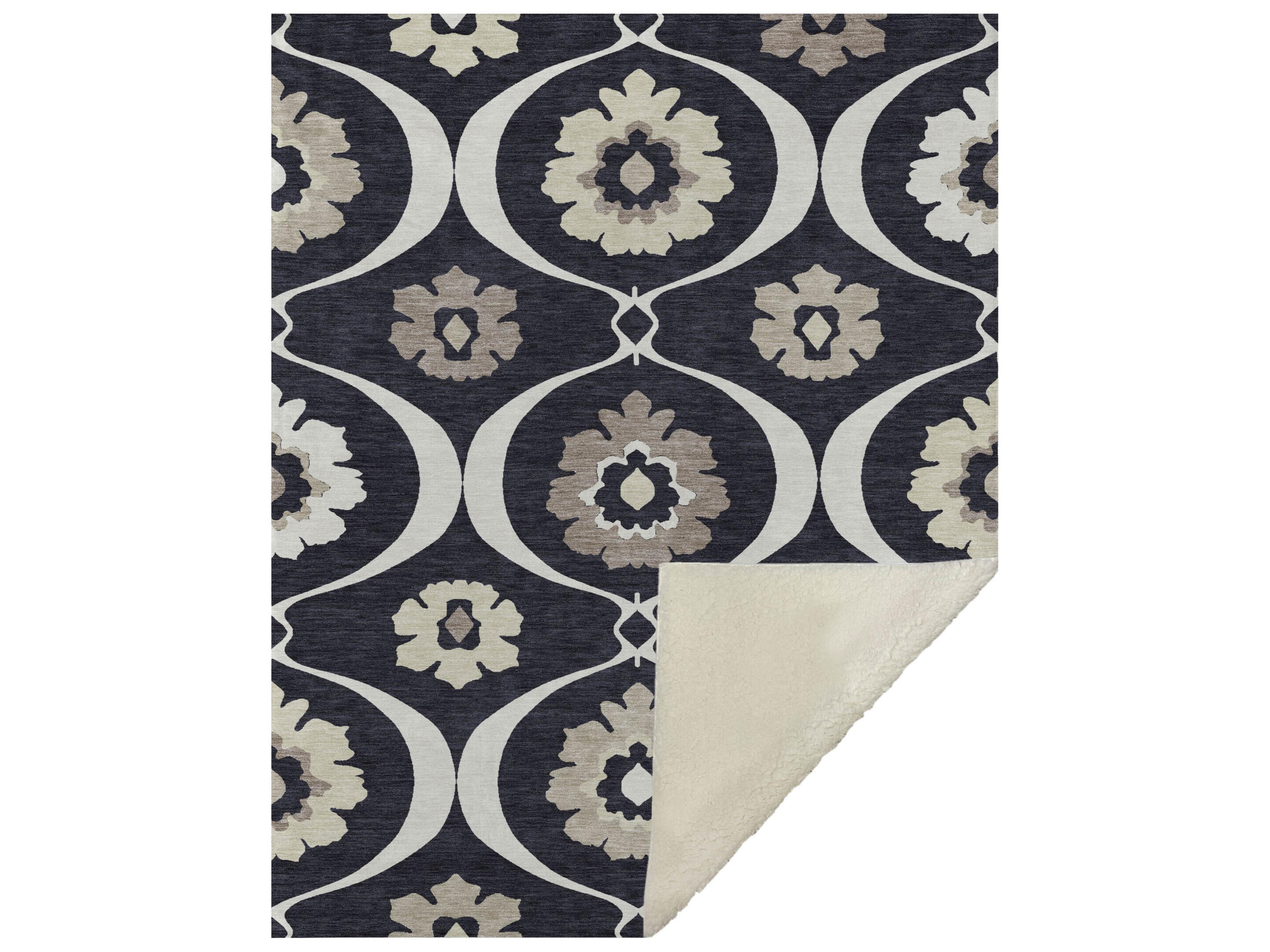 Dalyn Sherpa Black Polyester Throw