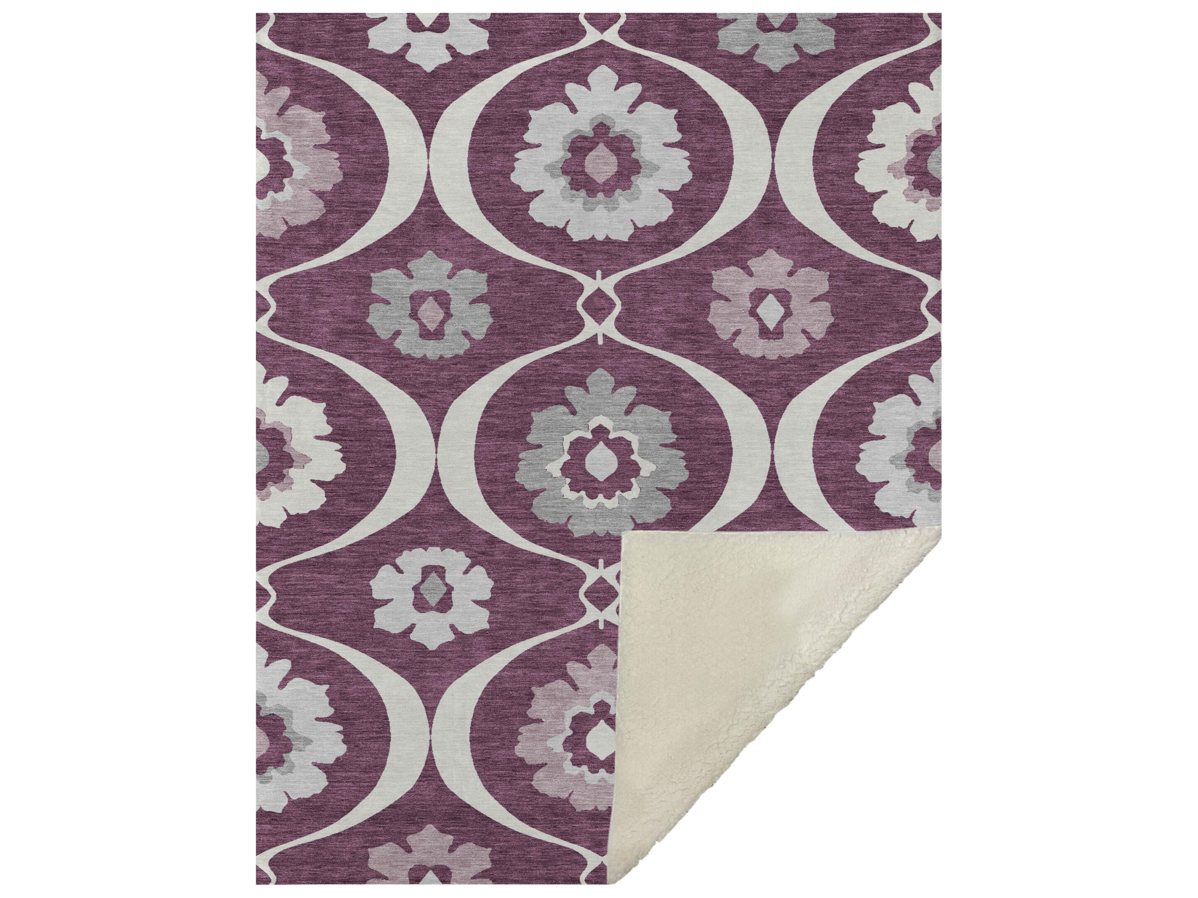 Dalyn Sherpa Purple Polyester Throw