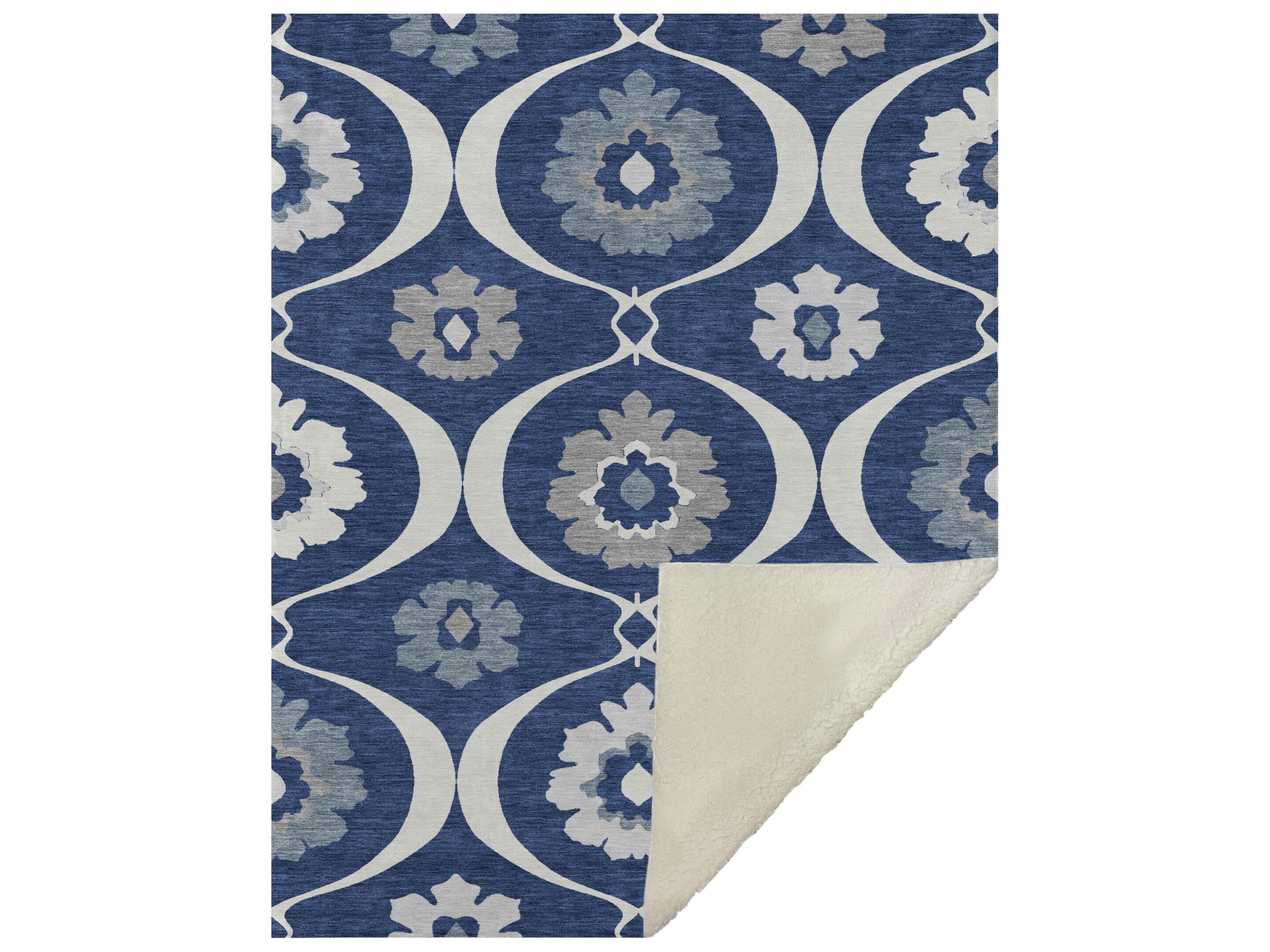 Dalyn Sherpa Blue Polyester Throw