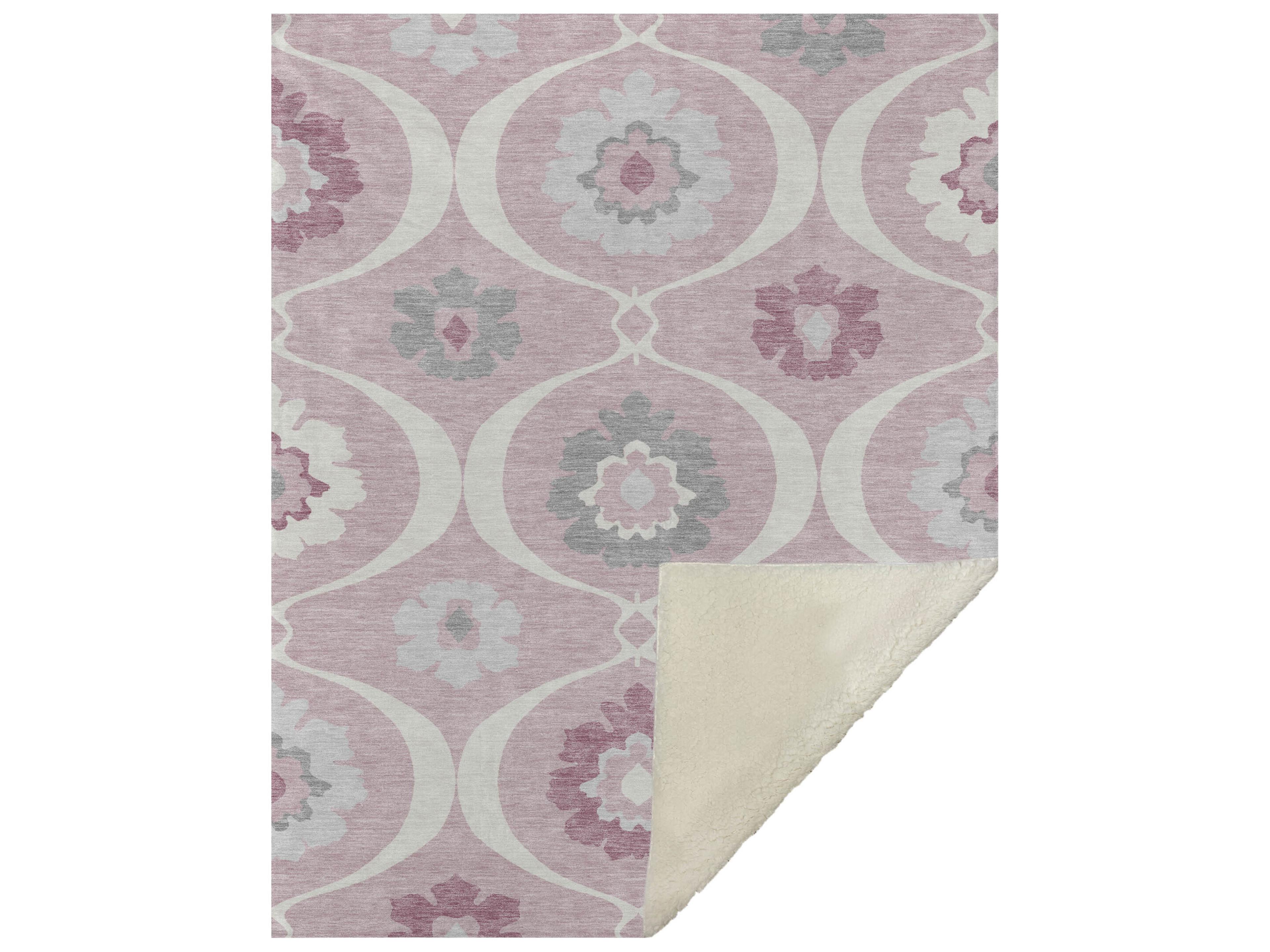 Dalyn Sherpa Pink Polyester Throw