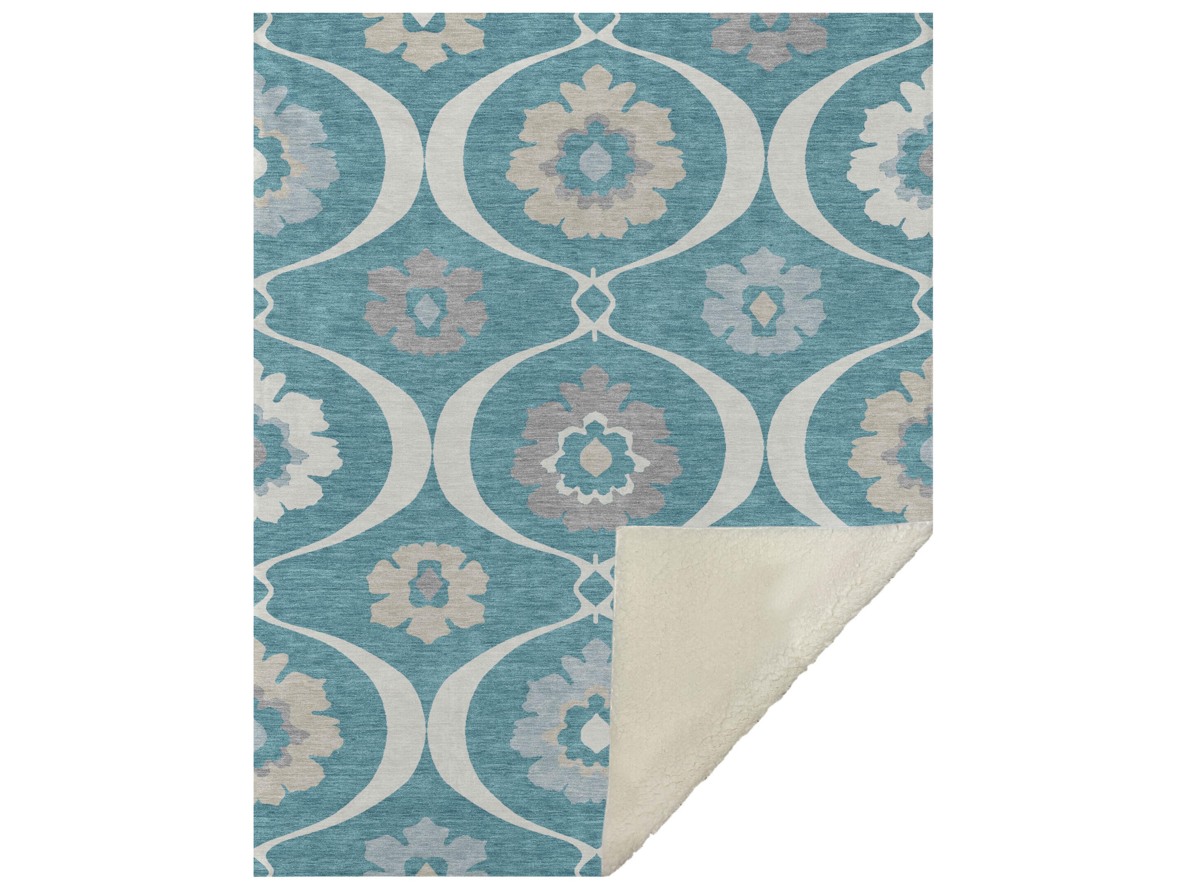 Dalyn Sherpa Teal Polyester Throw