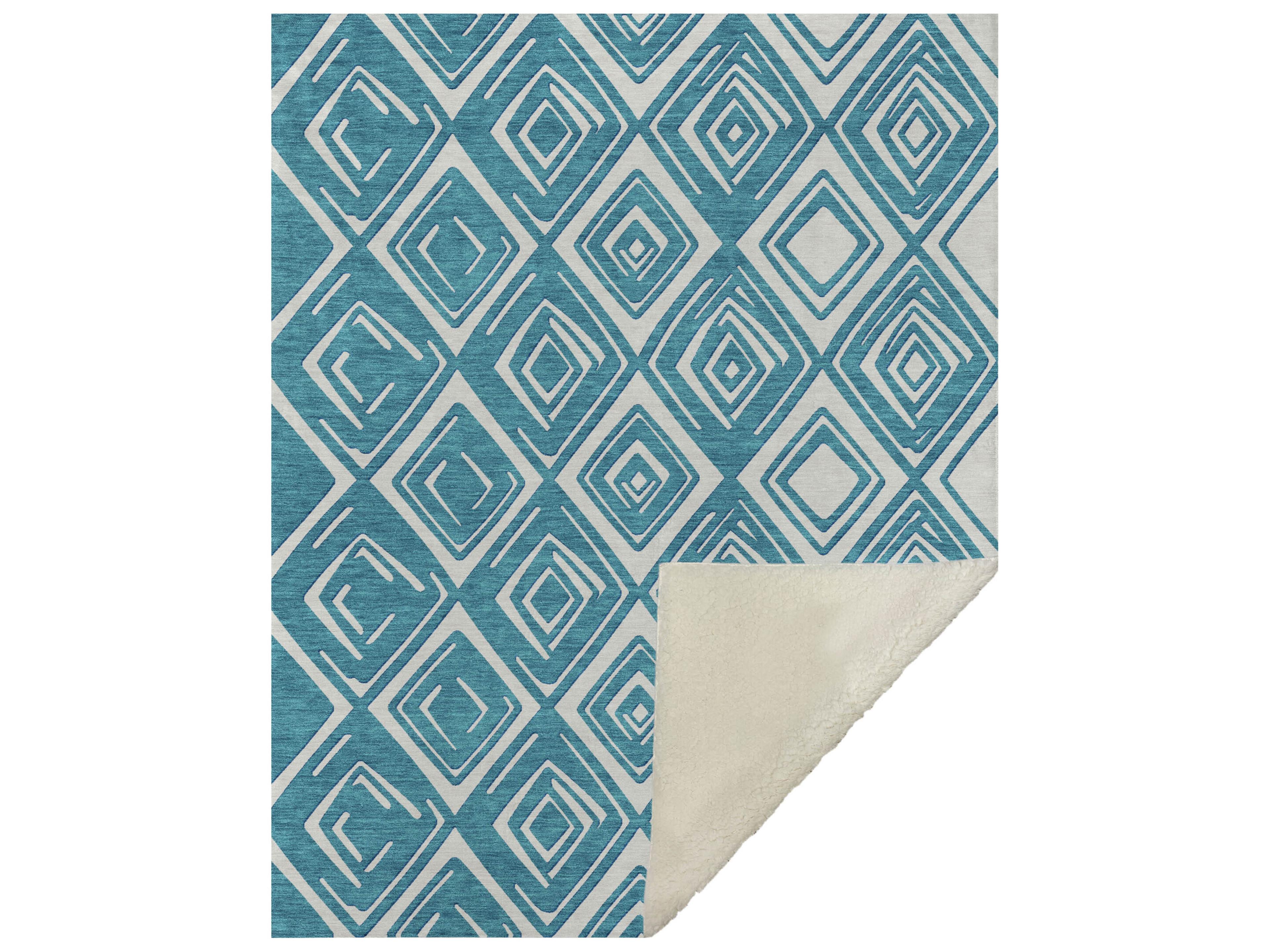 Dalyn Sherpa Teal Polyester Throw