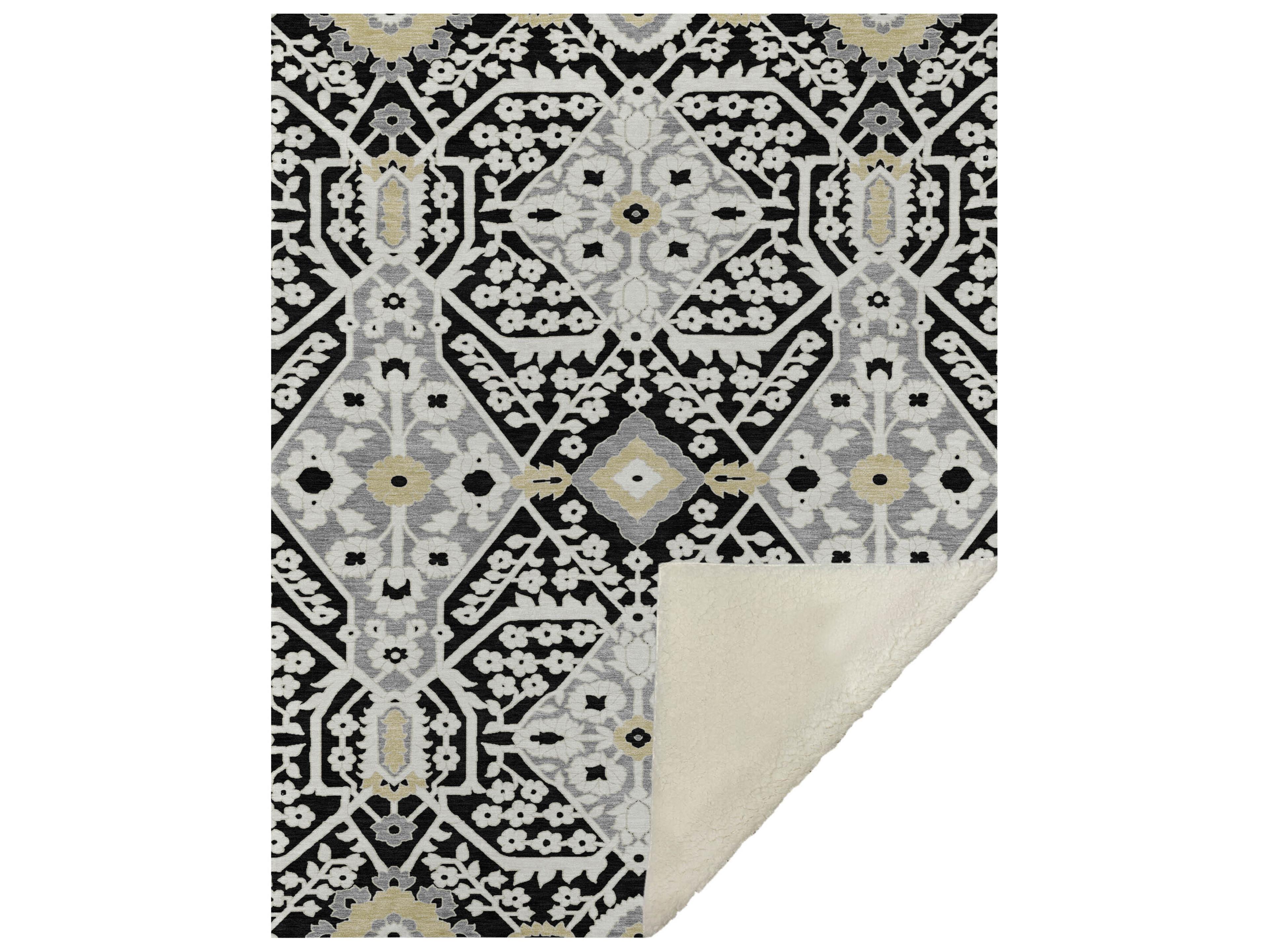 Dalyn Sherpa Black Polyester Throw