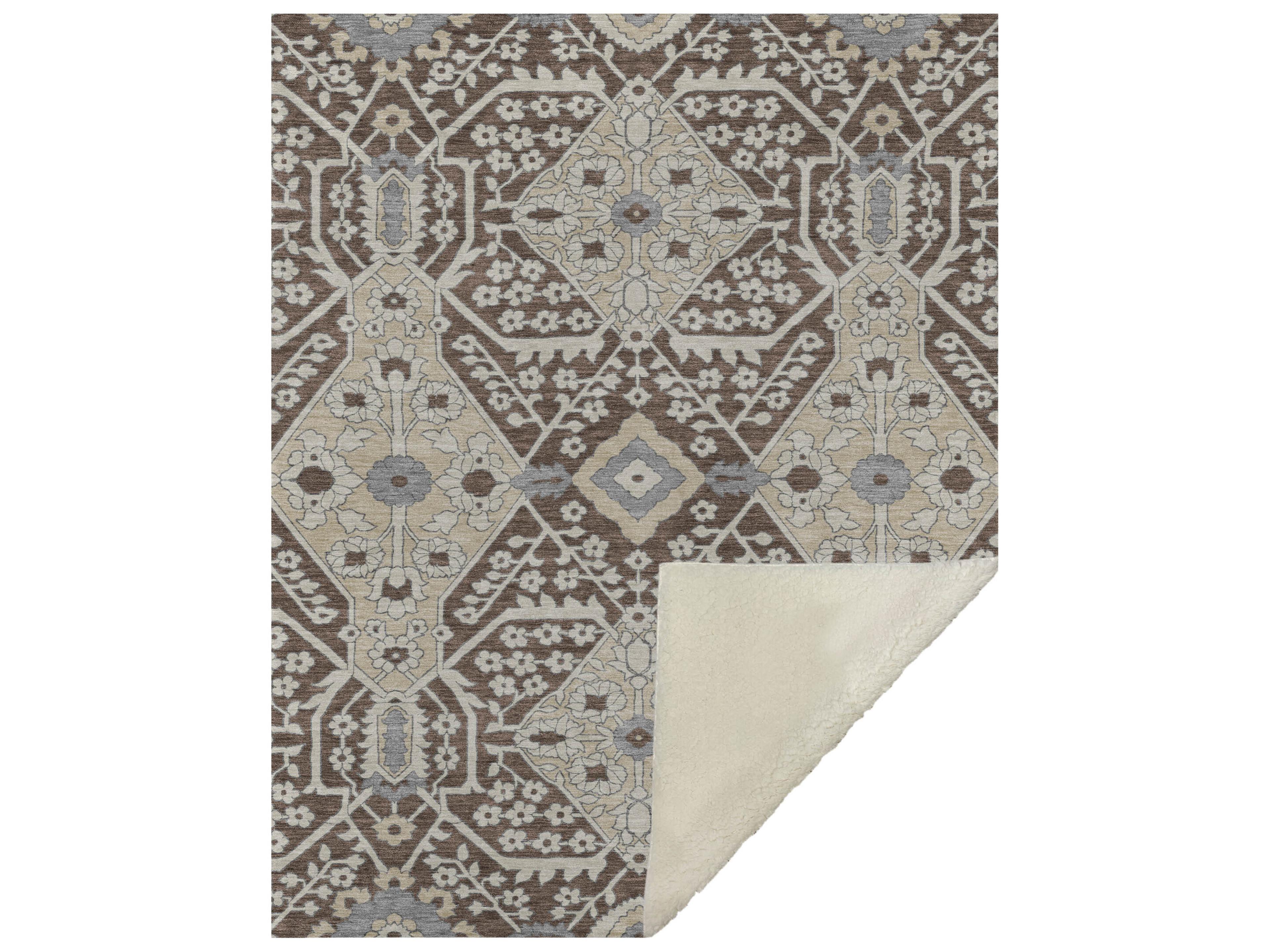 Dalyn Sherpa Brown Polyester Throw