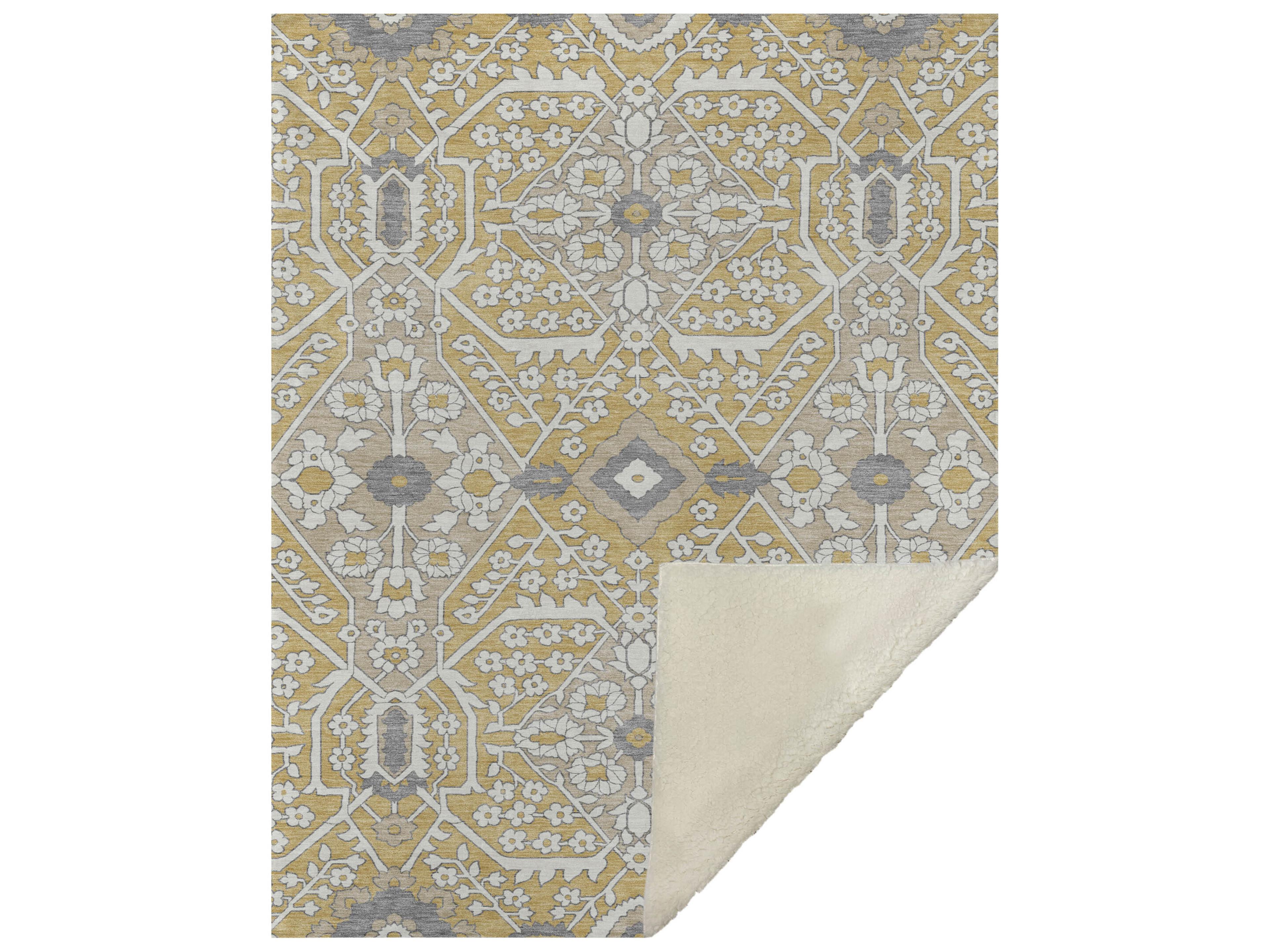 Dalyn Sherpa Gold Polyester Throw