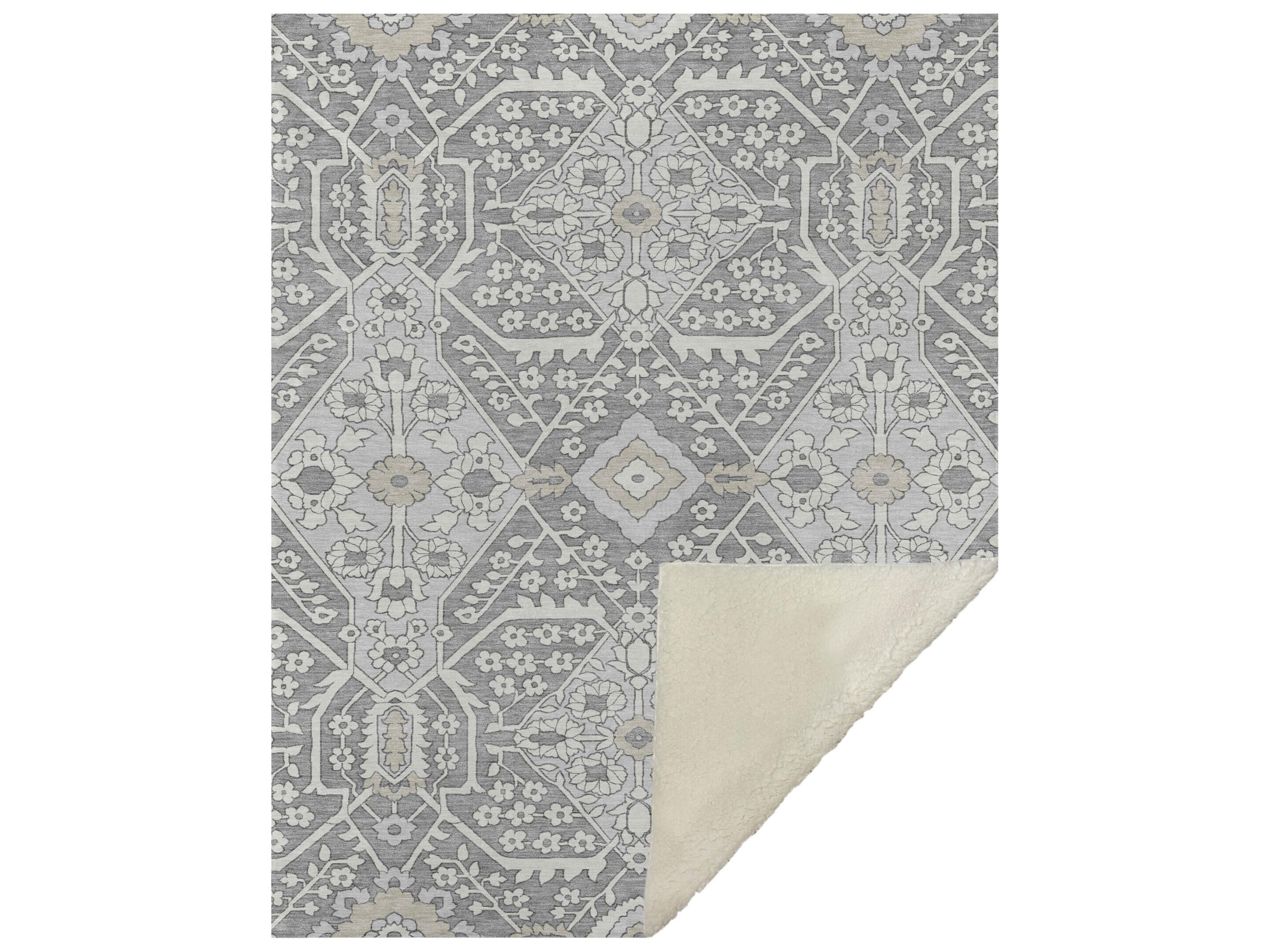 Dalyn Sherpa Gray Polyester Throw