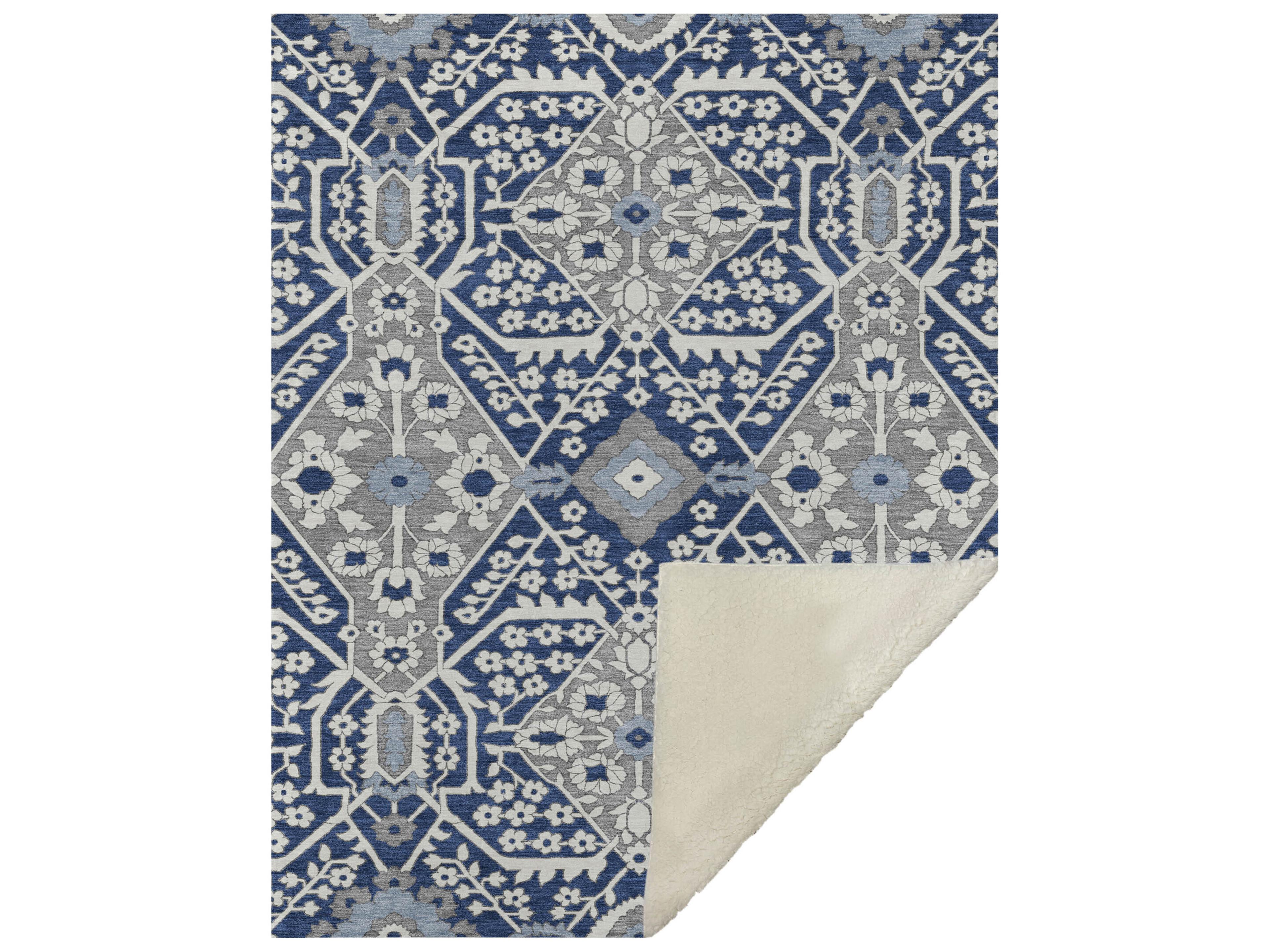 Dalyn Sherpa Blue Polyester Throw