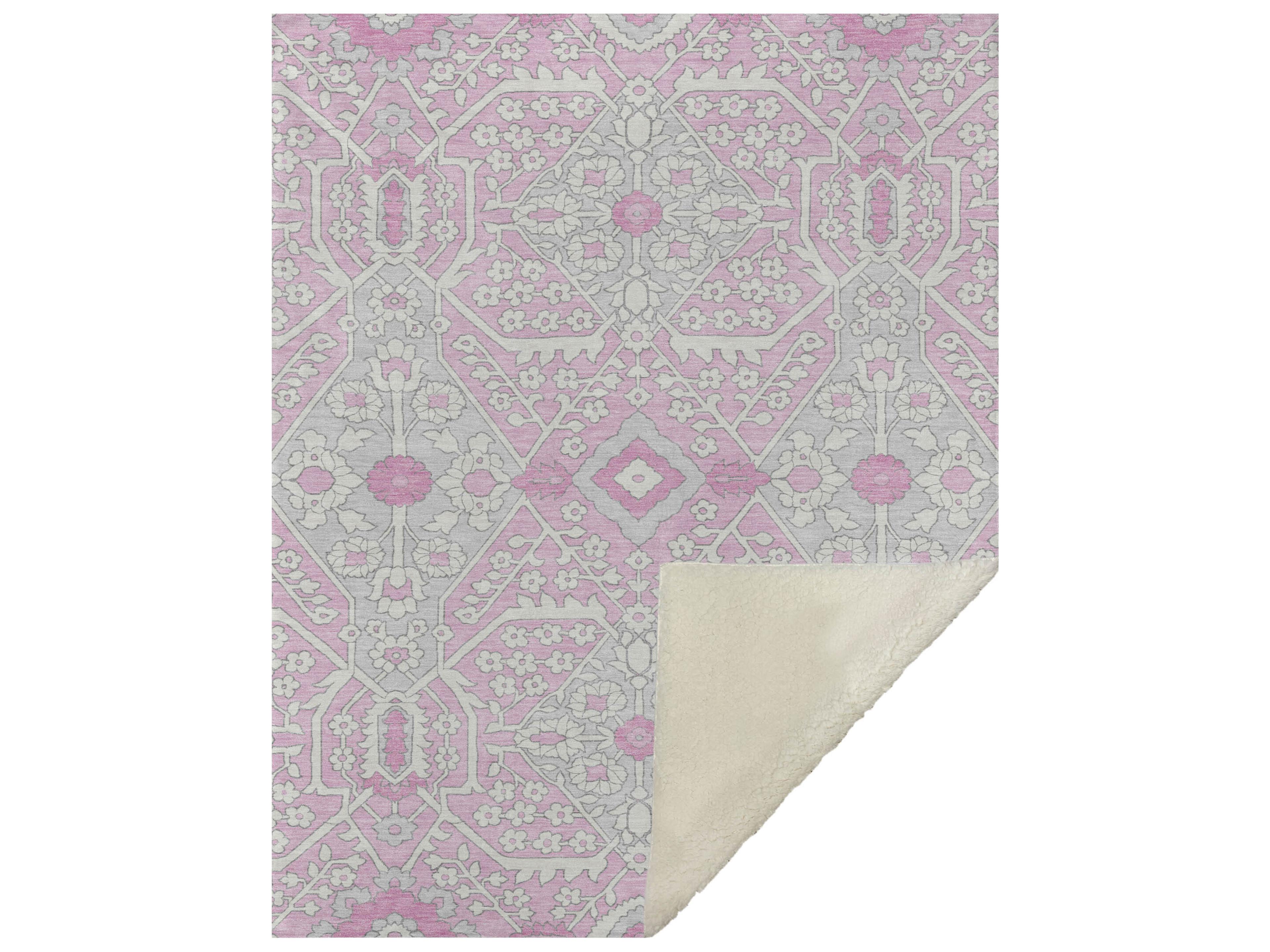 Dalyn Sherpa Pink Polyester Throw