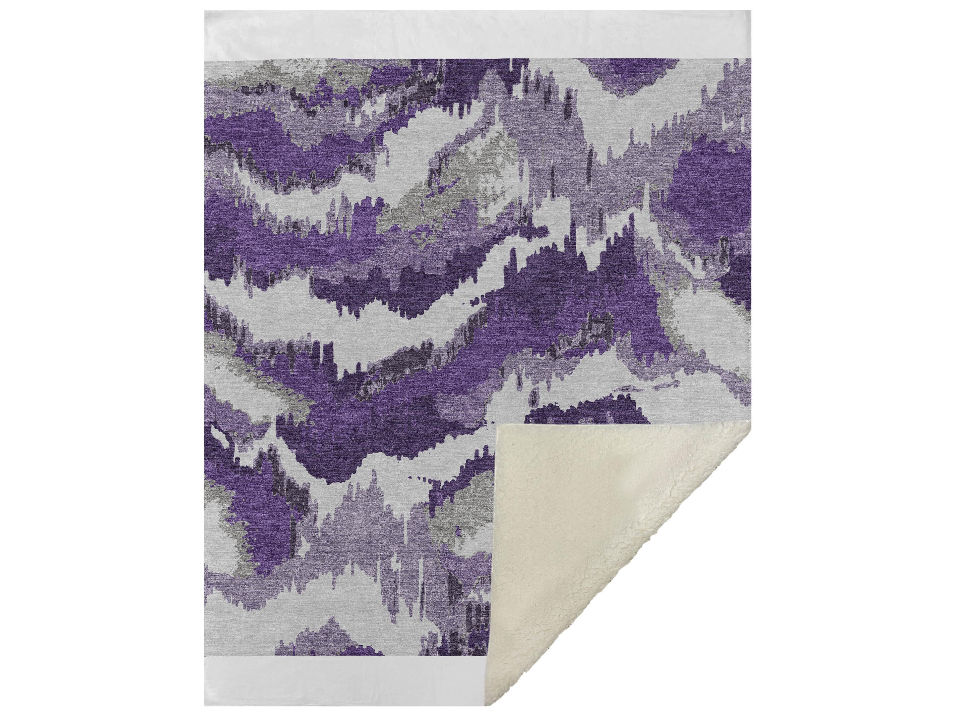 Dalyn Sherpa Purple Polyester Throw