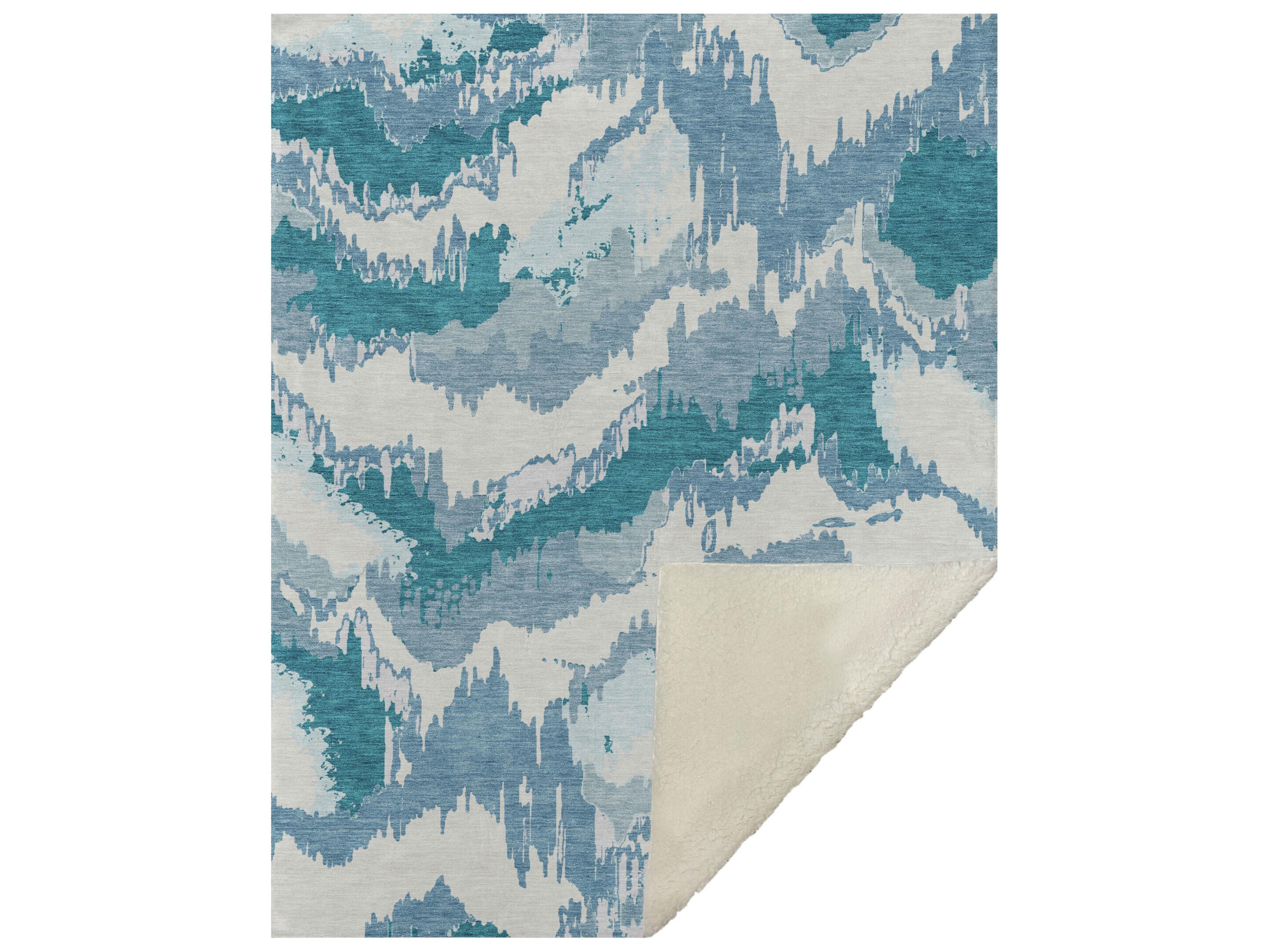 Dalyn Sherpa Teal Polyester Throw