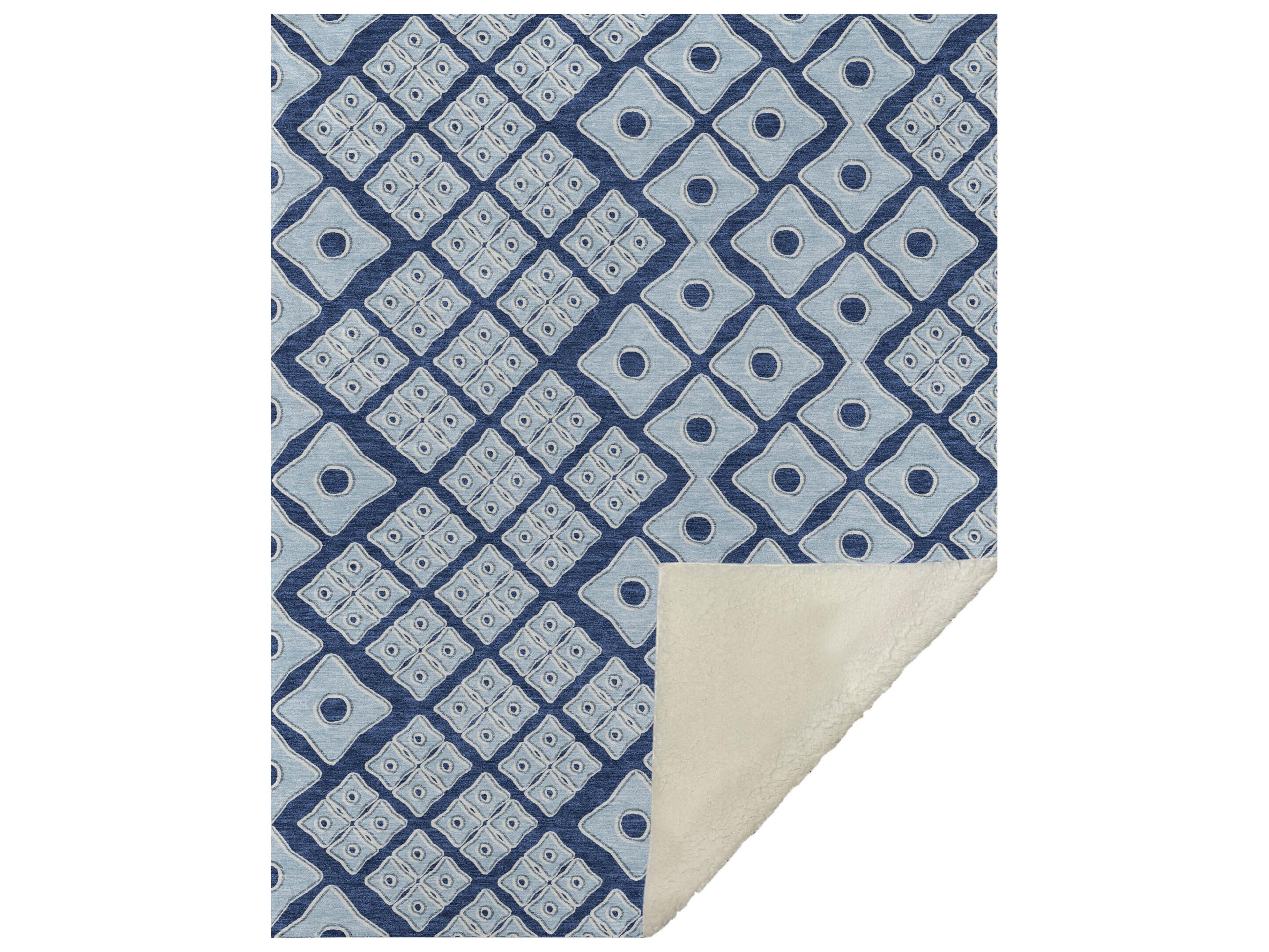 Dalyn Sherpa Blue Polyester Throw