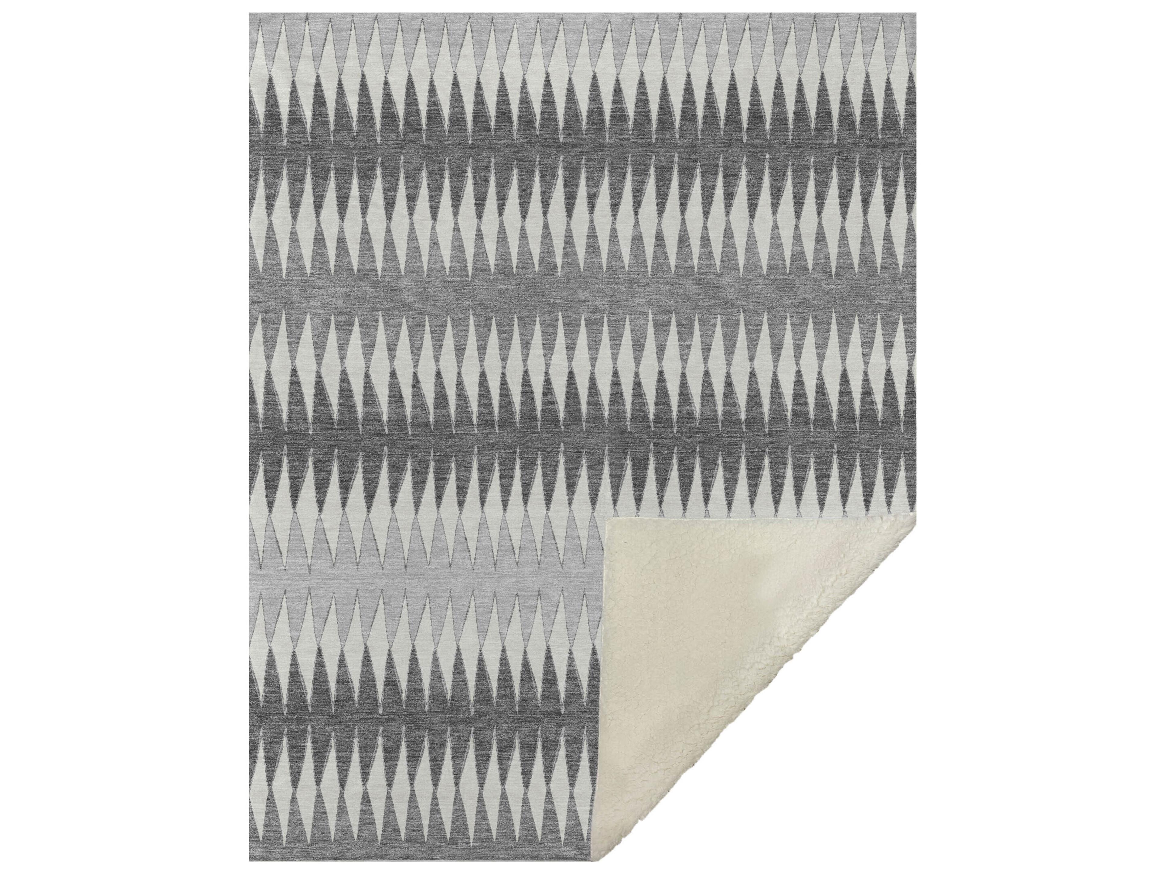 Dalyn Sherpa Gray Polyester Throw