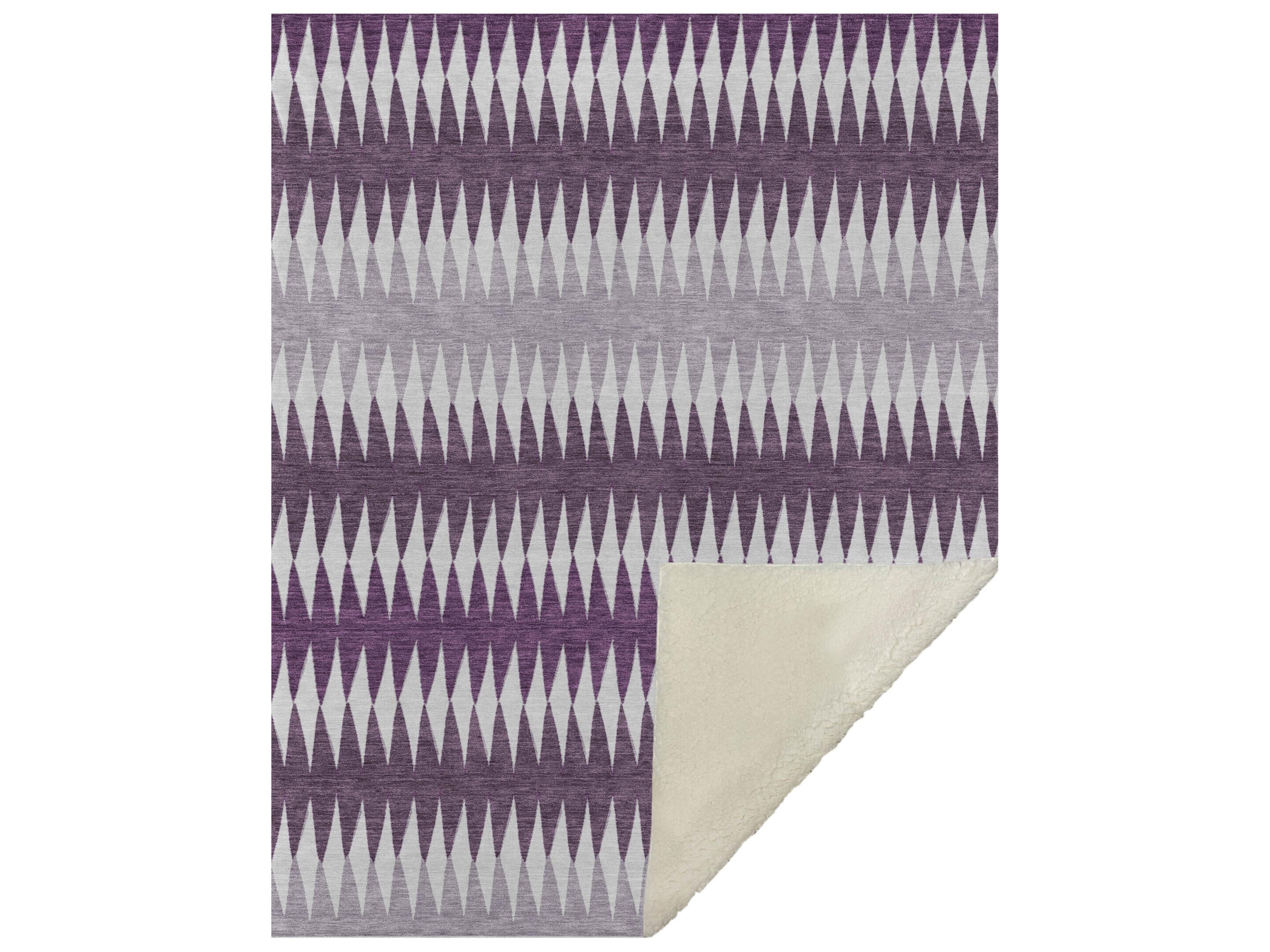 Dalyn Sherpa Purple Polyester Throw