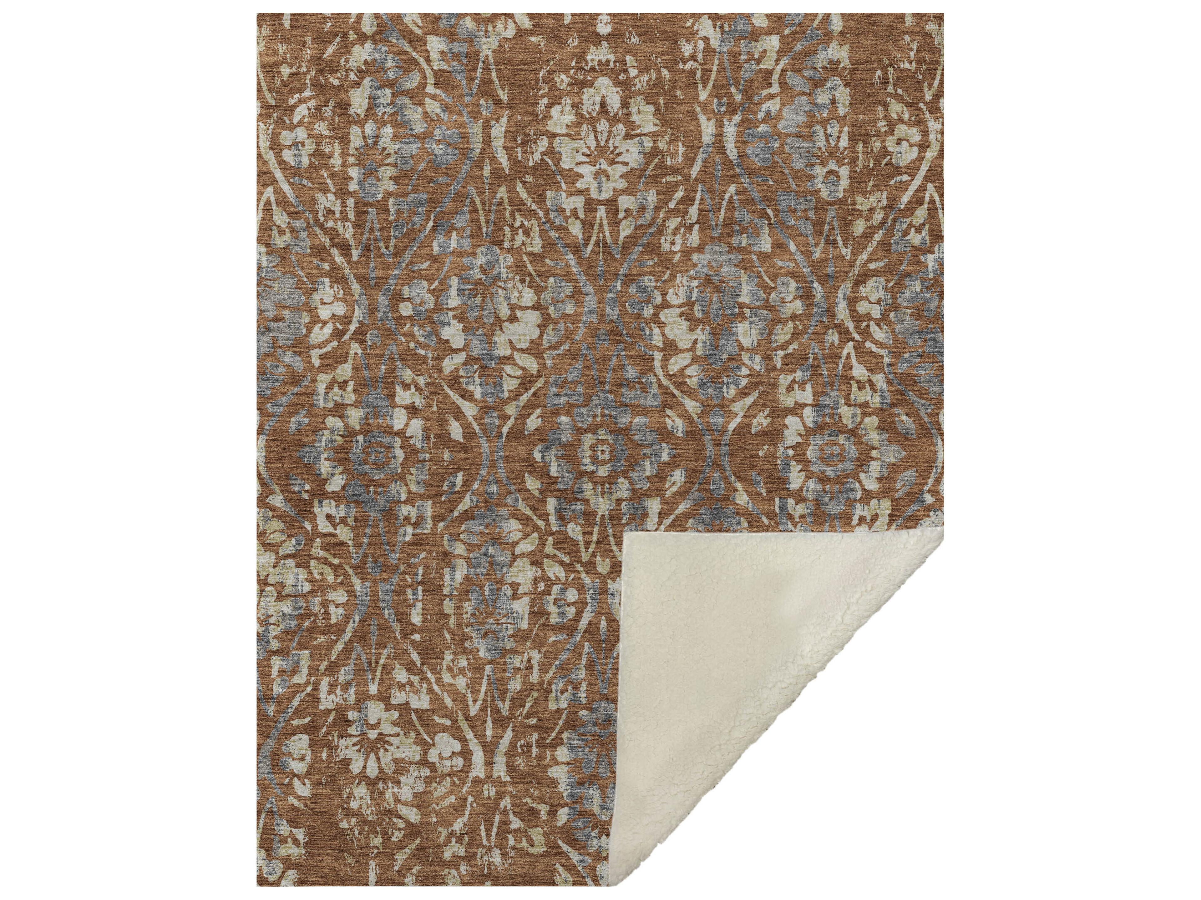 Dalyn Sherpa Orange Polyester Throw