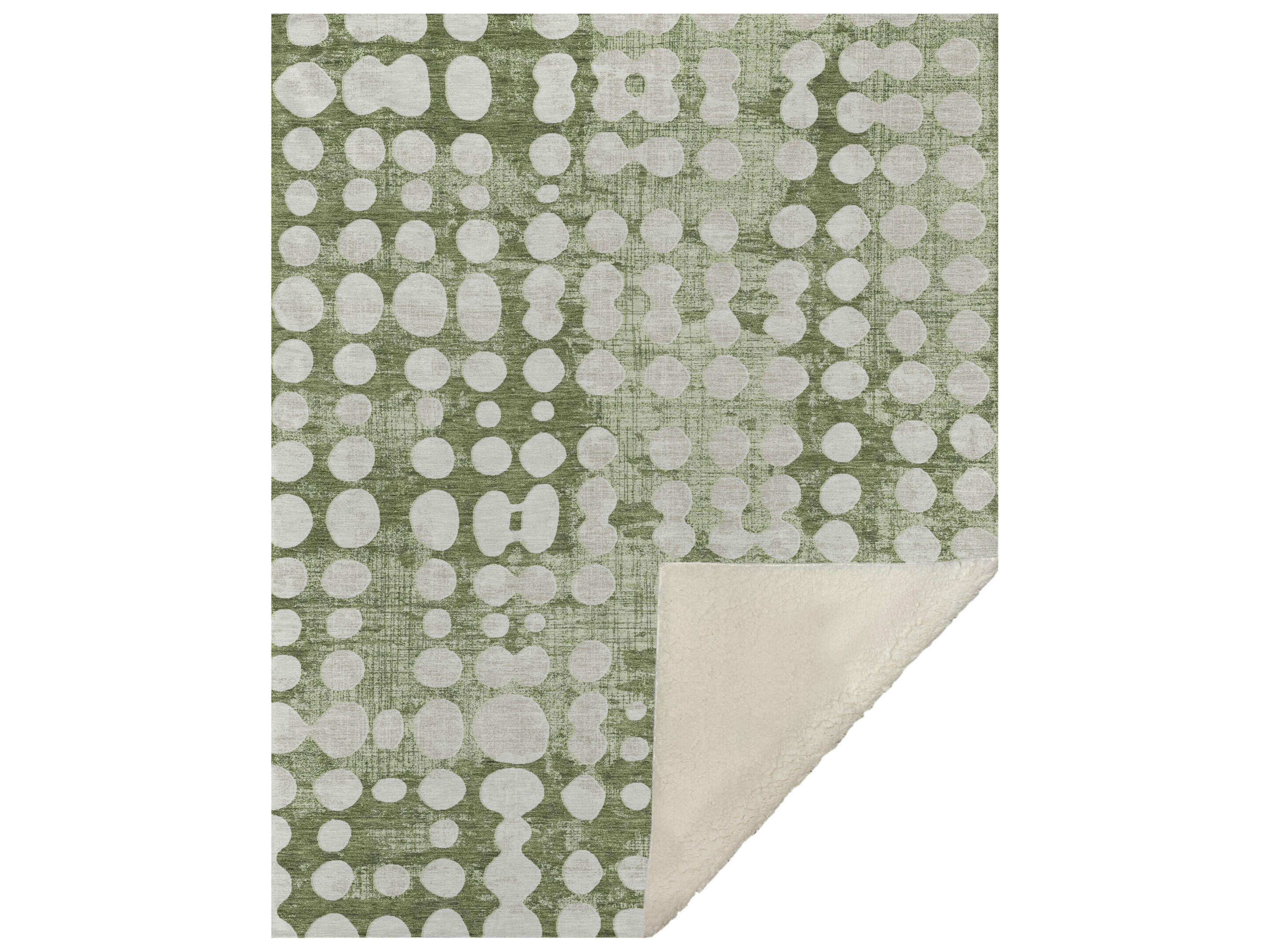 Dalyn Sherpa Green Polyester Throw