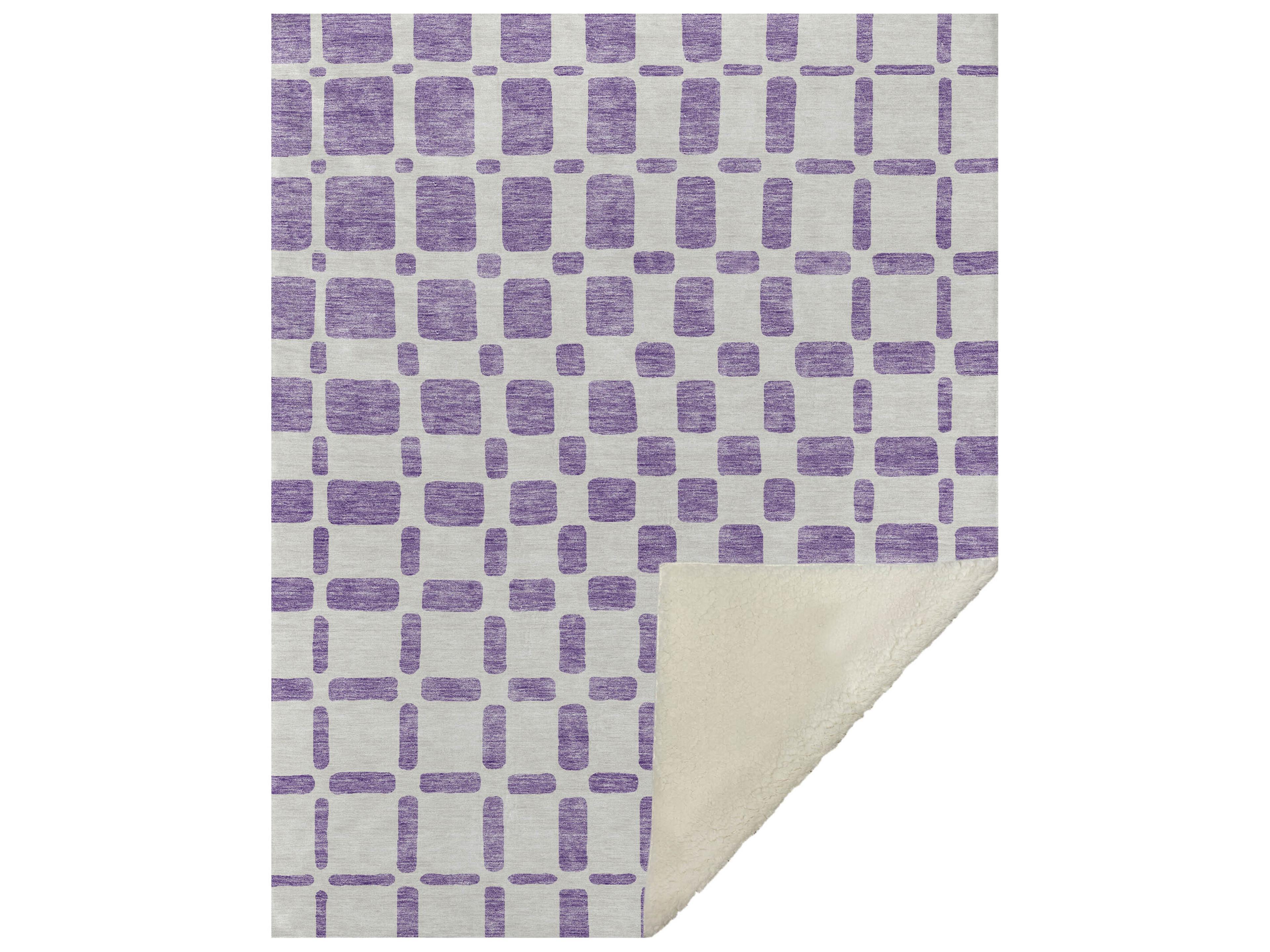 Dalyn Sherpa Purple Polyester Throw