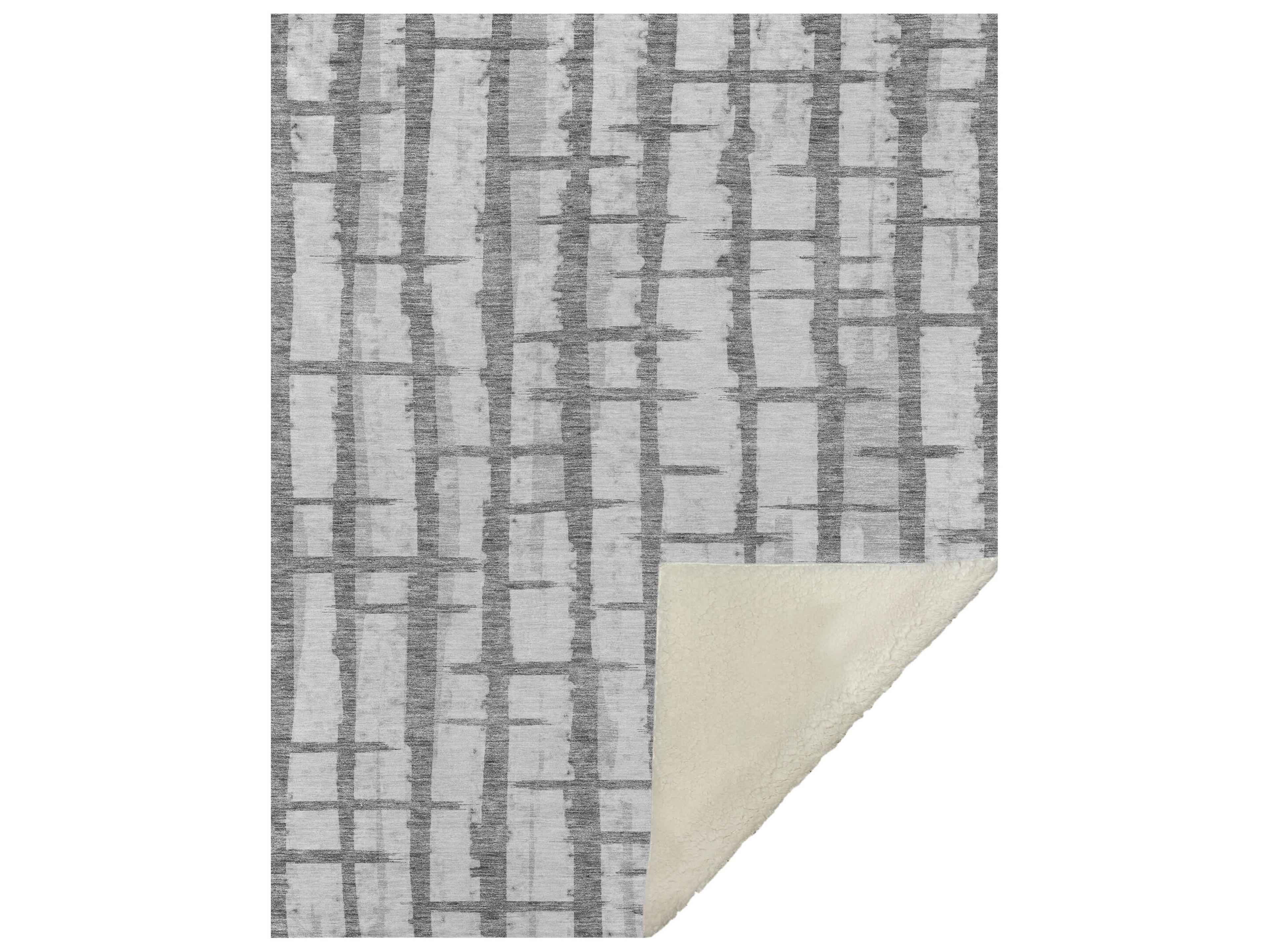 Dalyn Sherpa Gray Polyester Throw