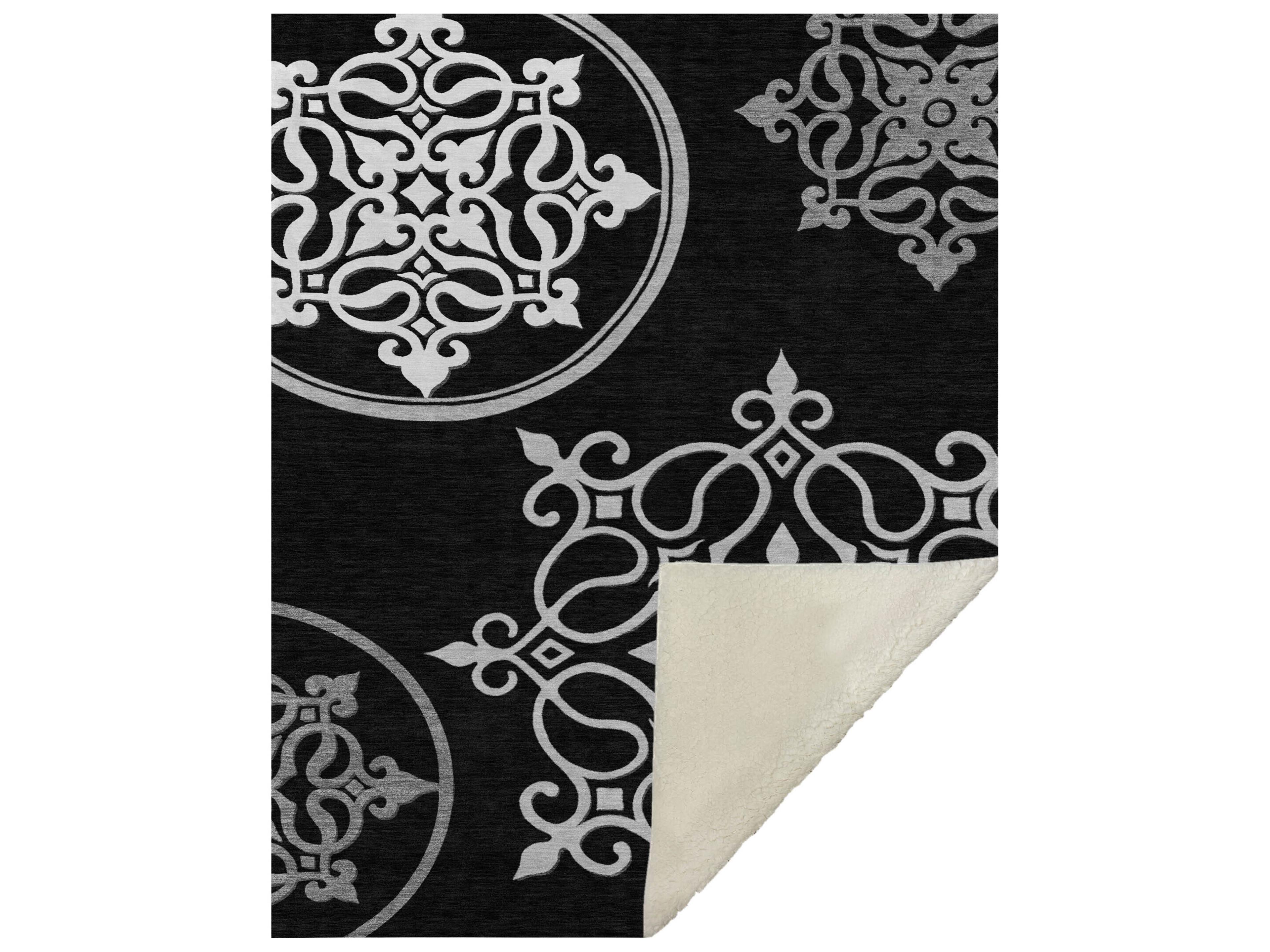 Dalyn Sherpa Black Polyester Throw