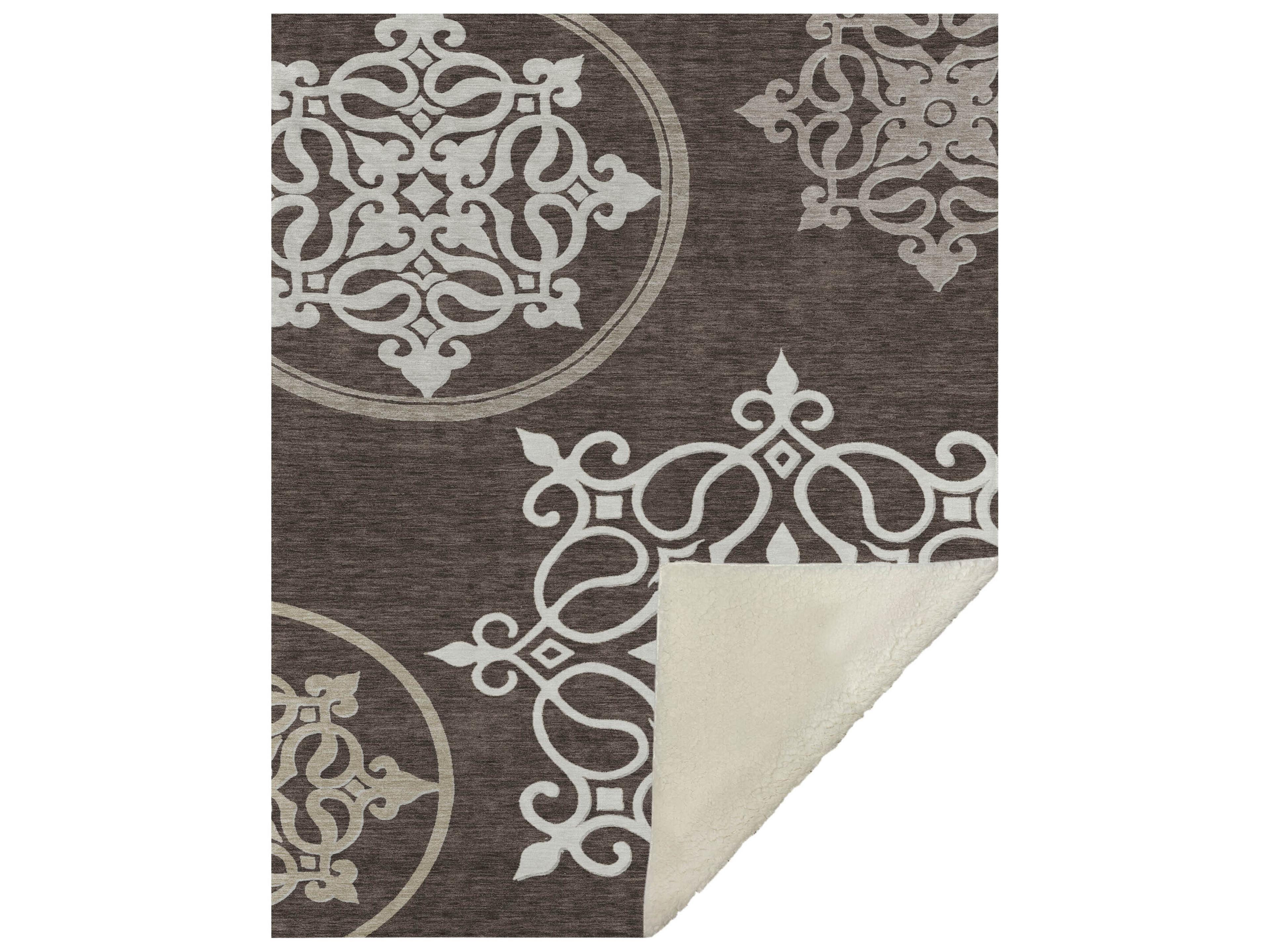 Dalyn Sherpa Brown Polyester Throw