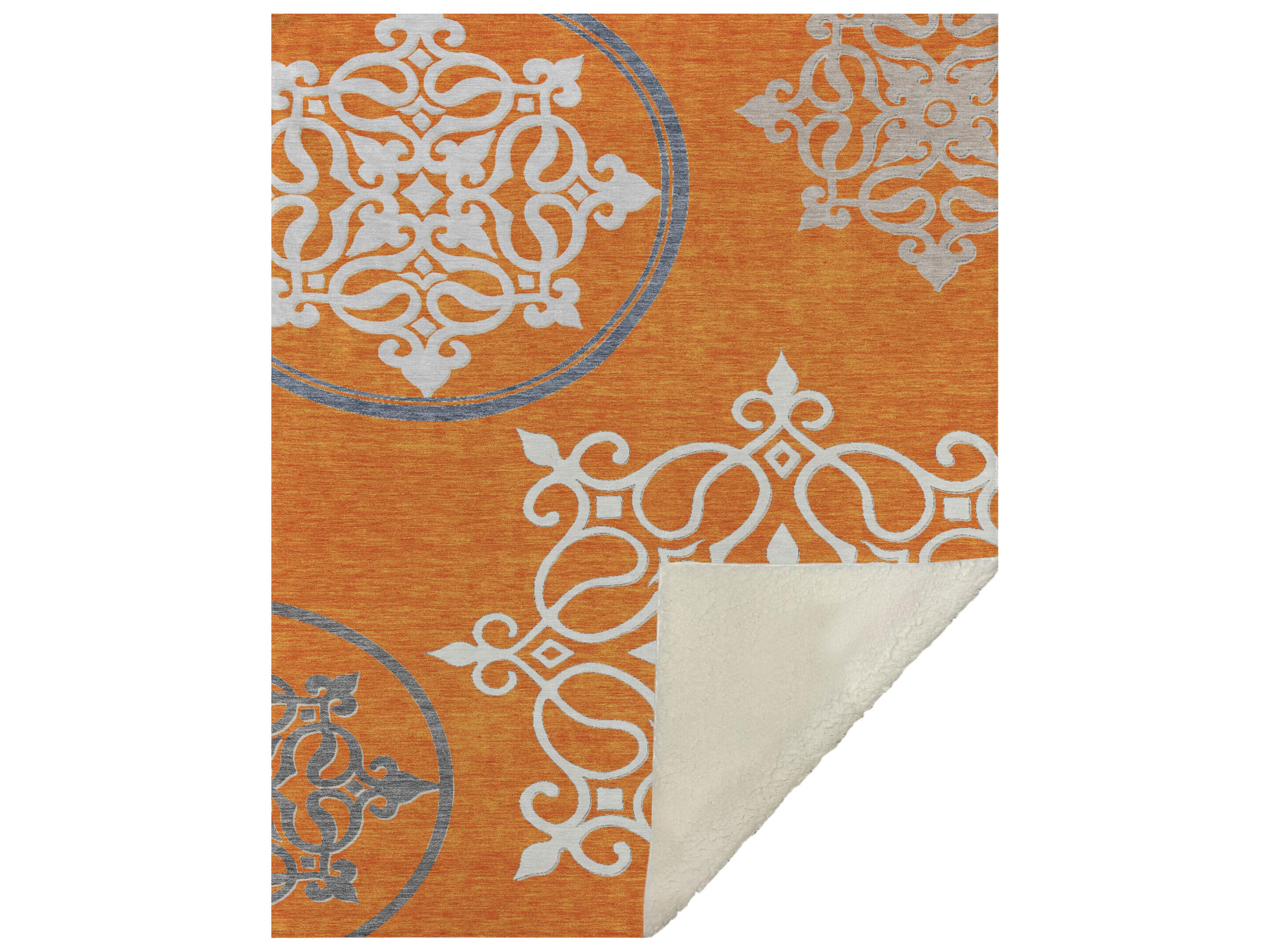 Dalyn Sherpa Orange Polyester Throw
