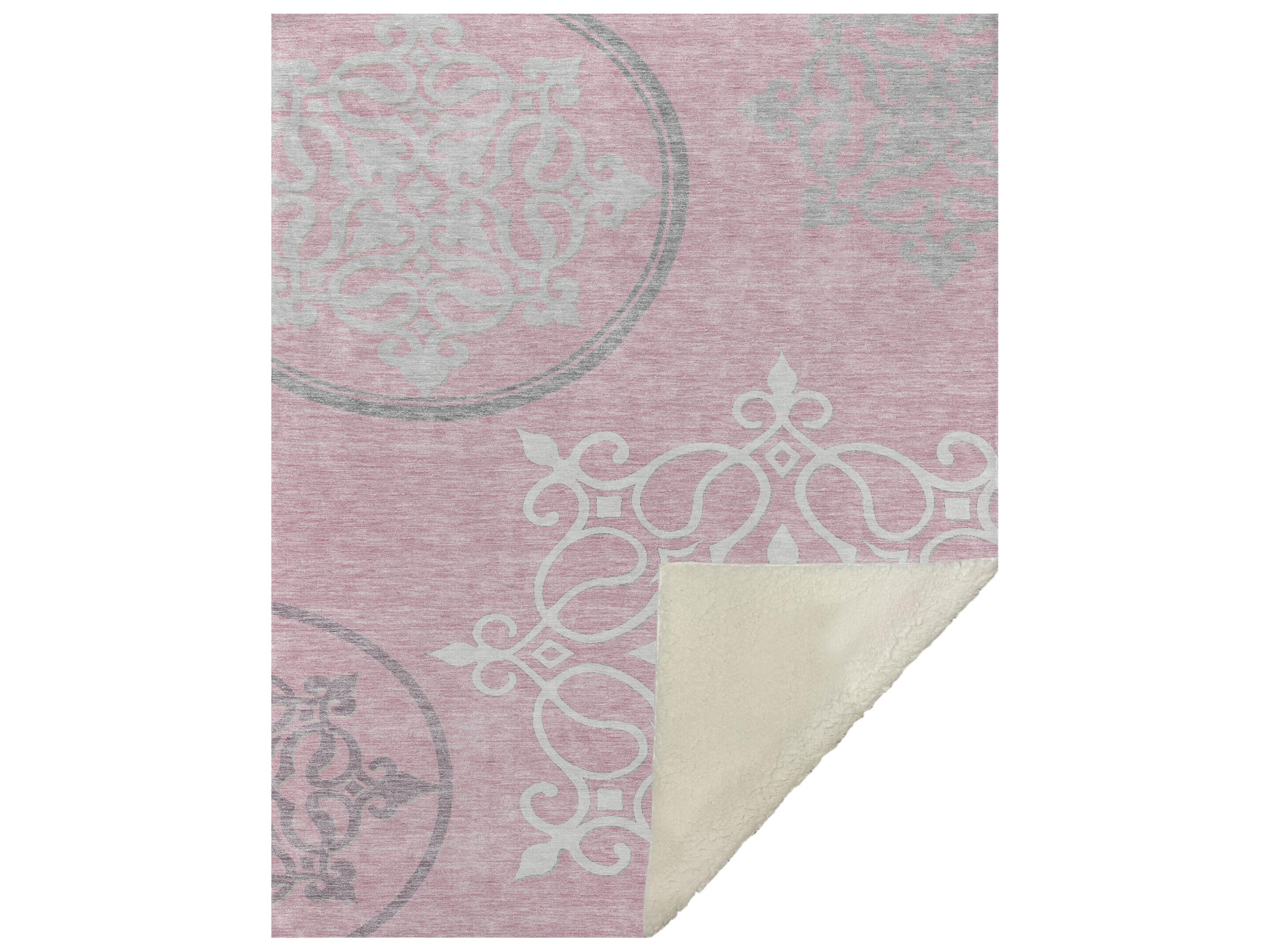Dalyn Sherpa Pink Polyester Throw