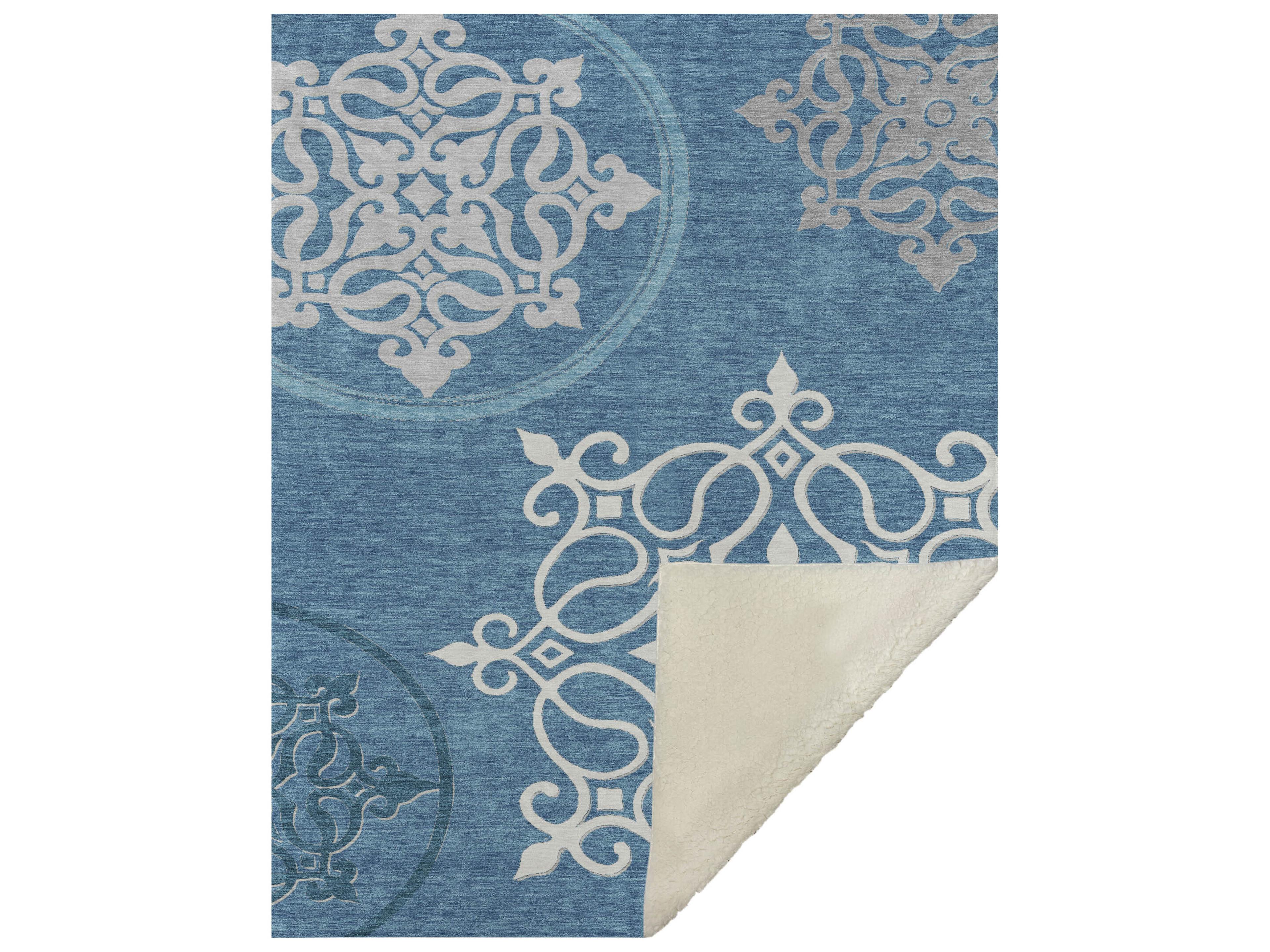 Dalyn Sherpa Teal Polyester Throw