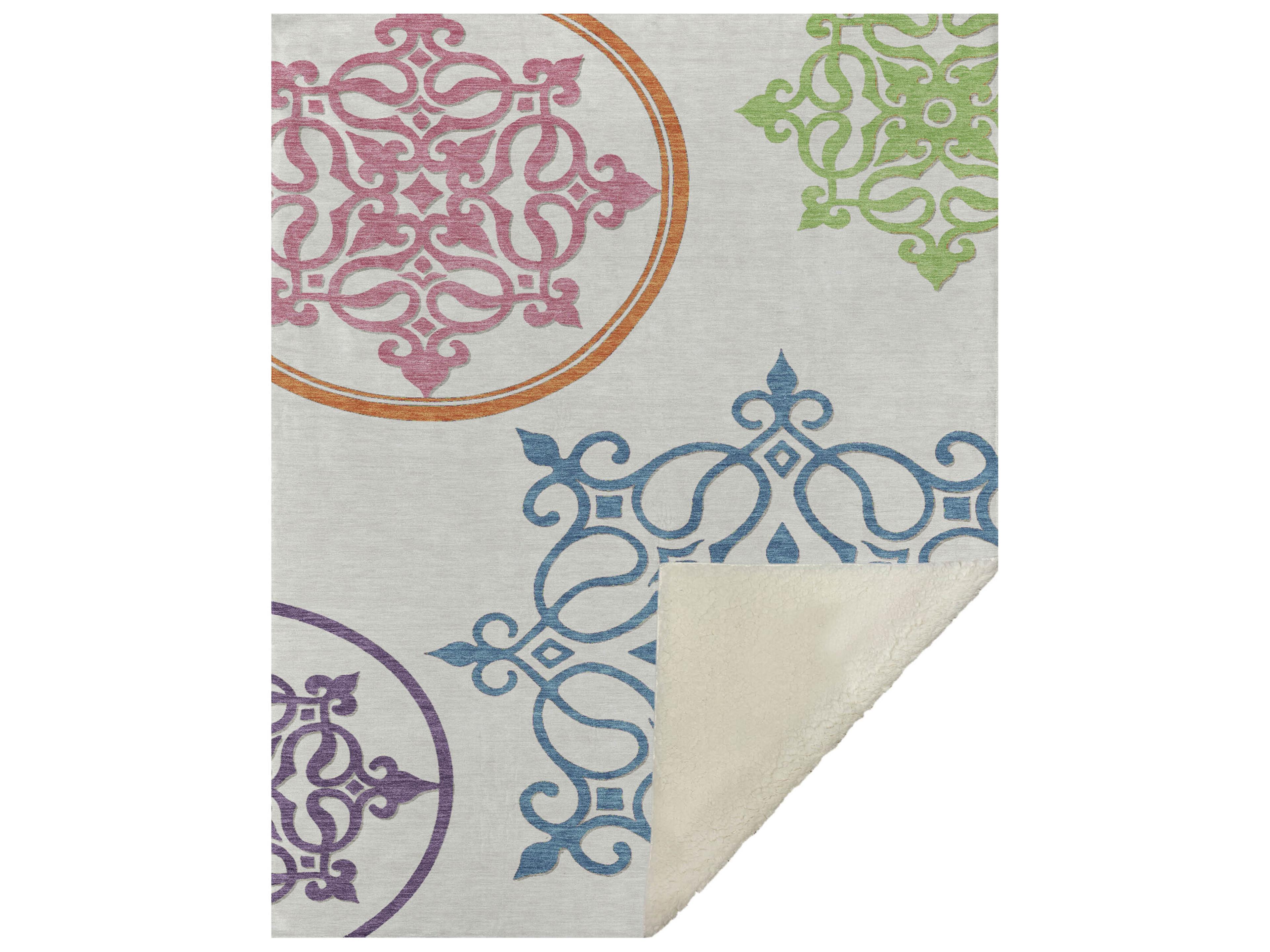 Dalyn Sherpa Ivory Polyester Throw