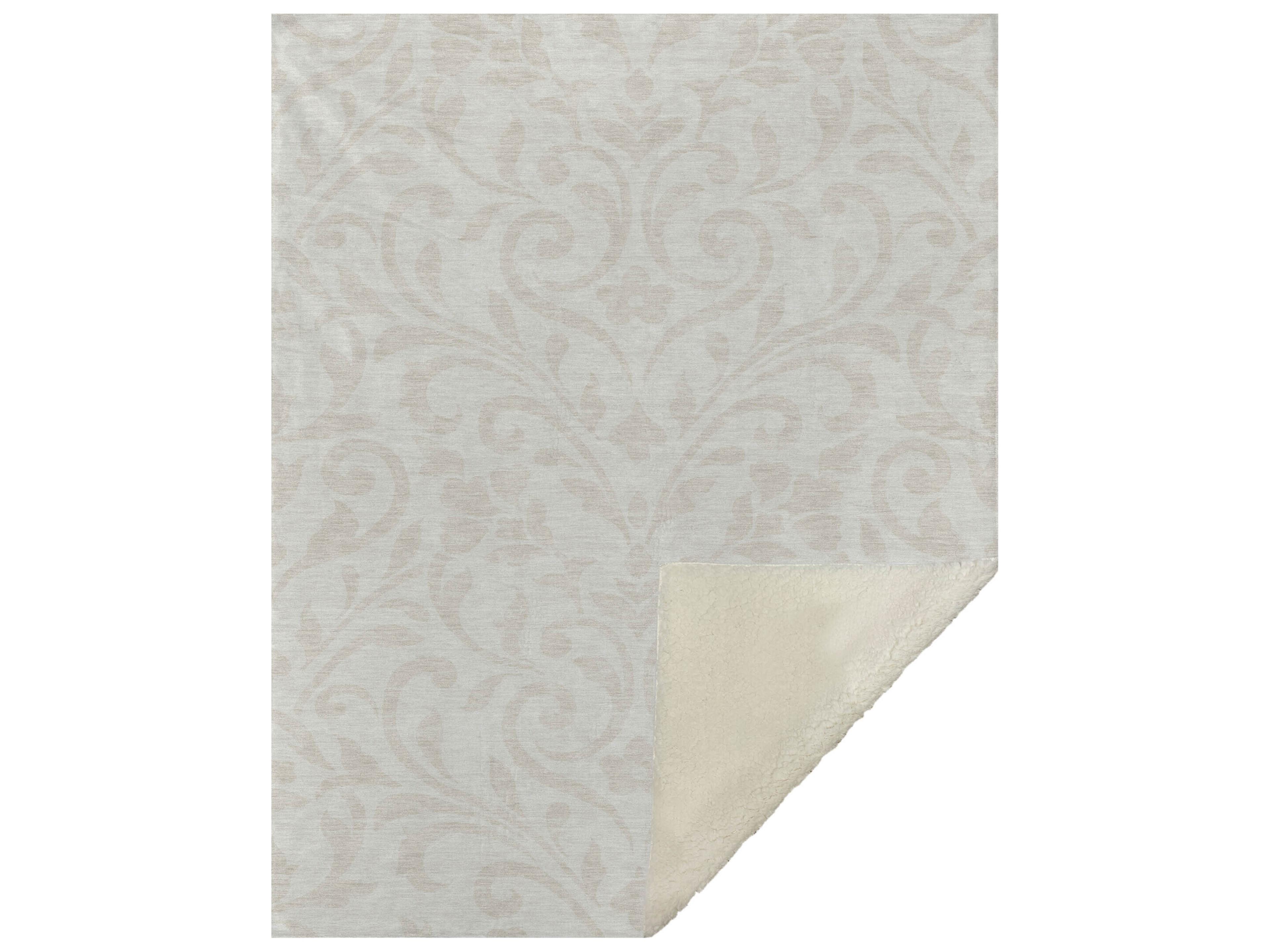 Dalyn Sherpa Ivory Polyester Throw