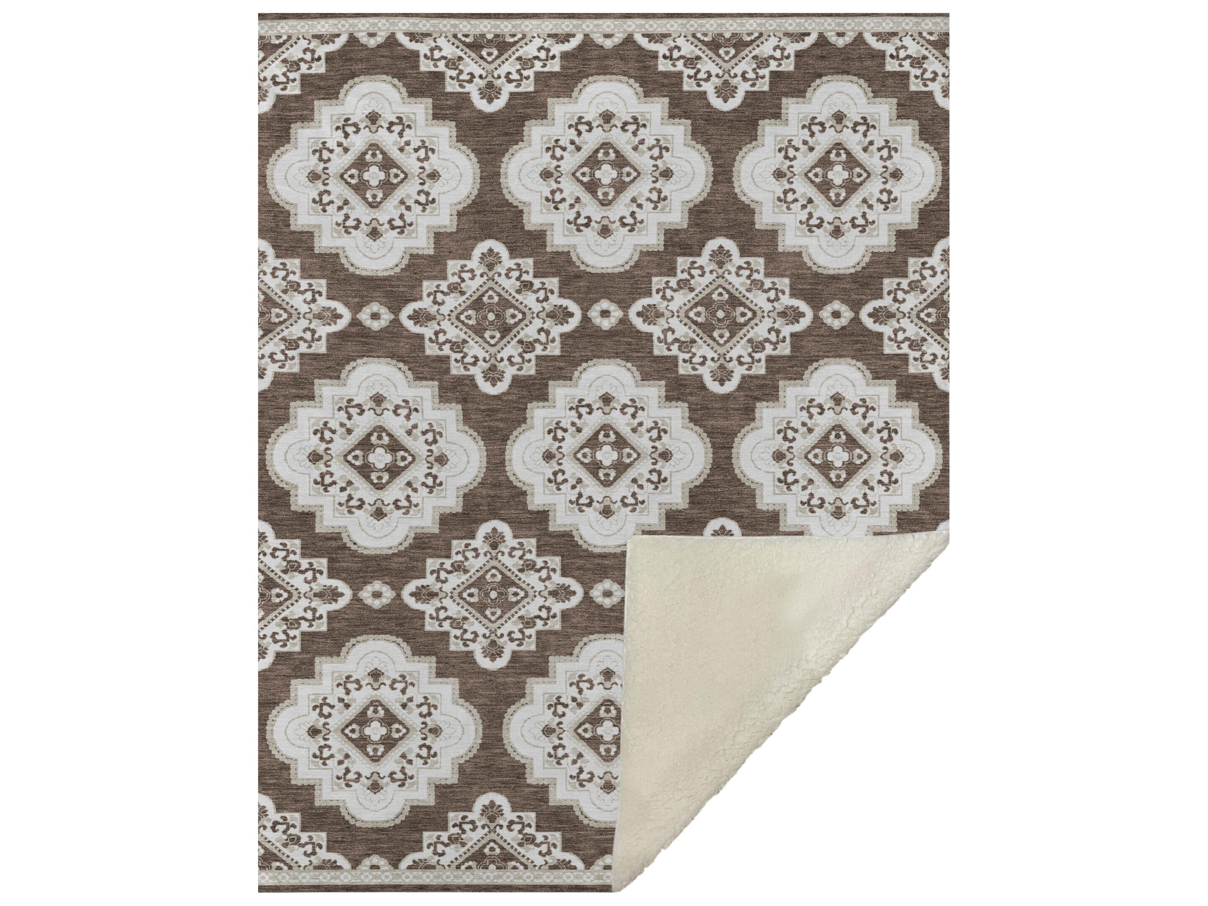 Dalyn Sherpa Brown Polyester Throw